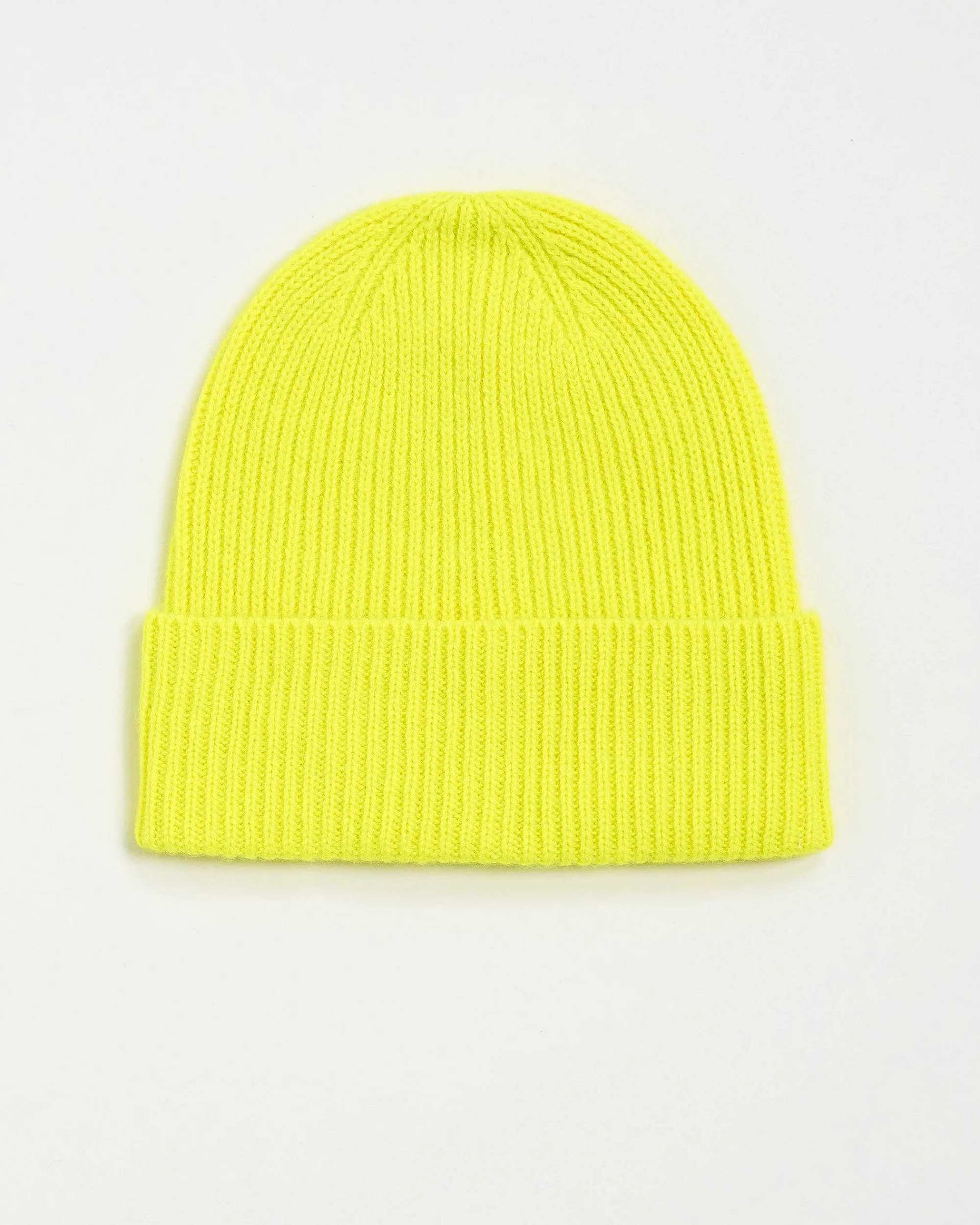 Outlet FROM FUTURE Bonnet A Revers A Petites Cotes Jaune Fluo