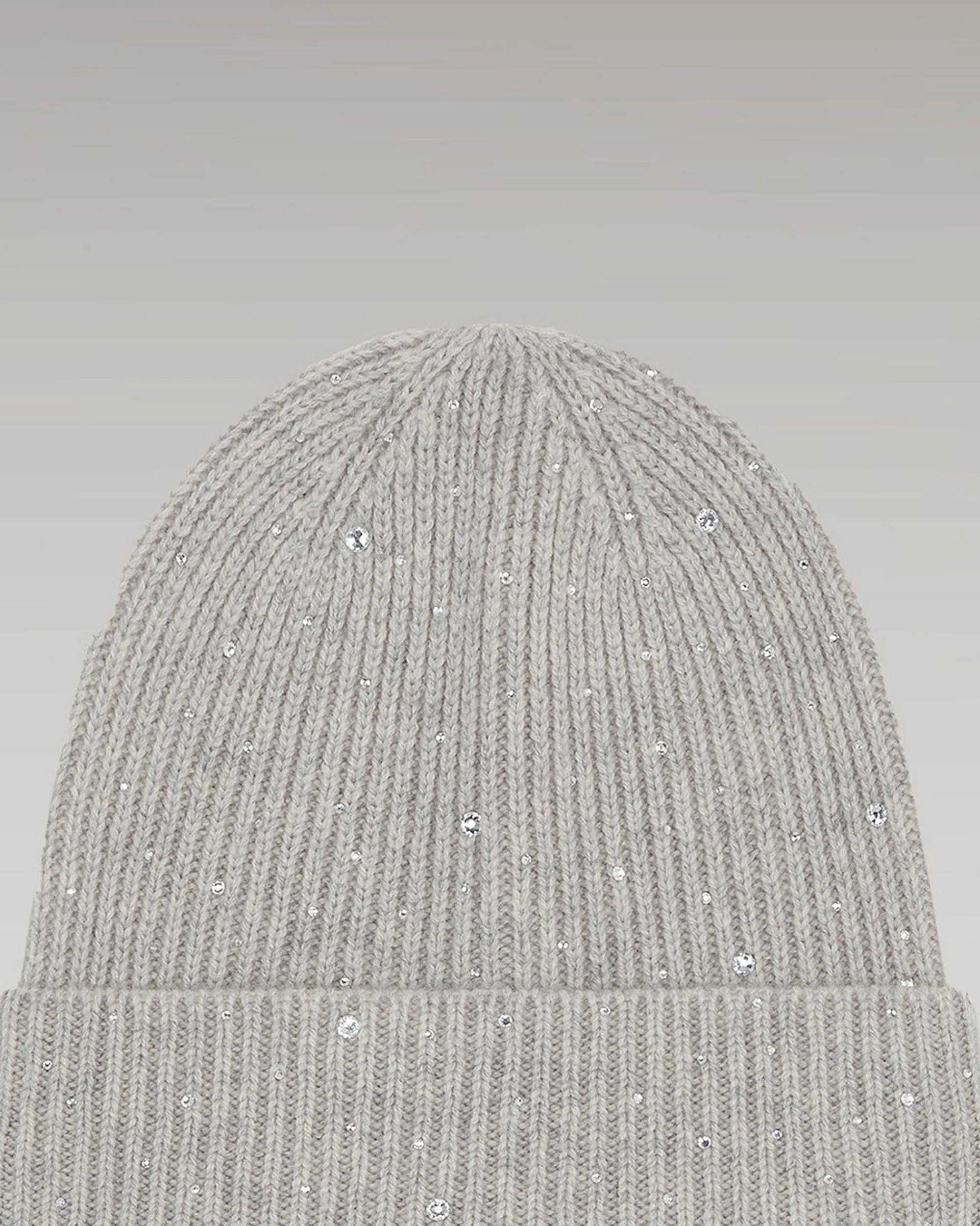 New FROM FUTURE Bonnet A Revers Strass Gris Chine Clair