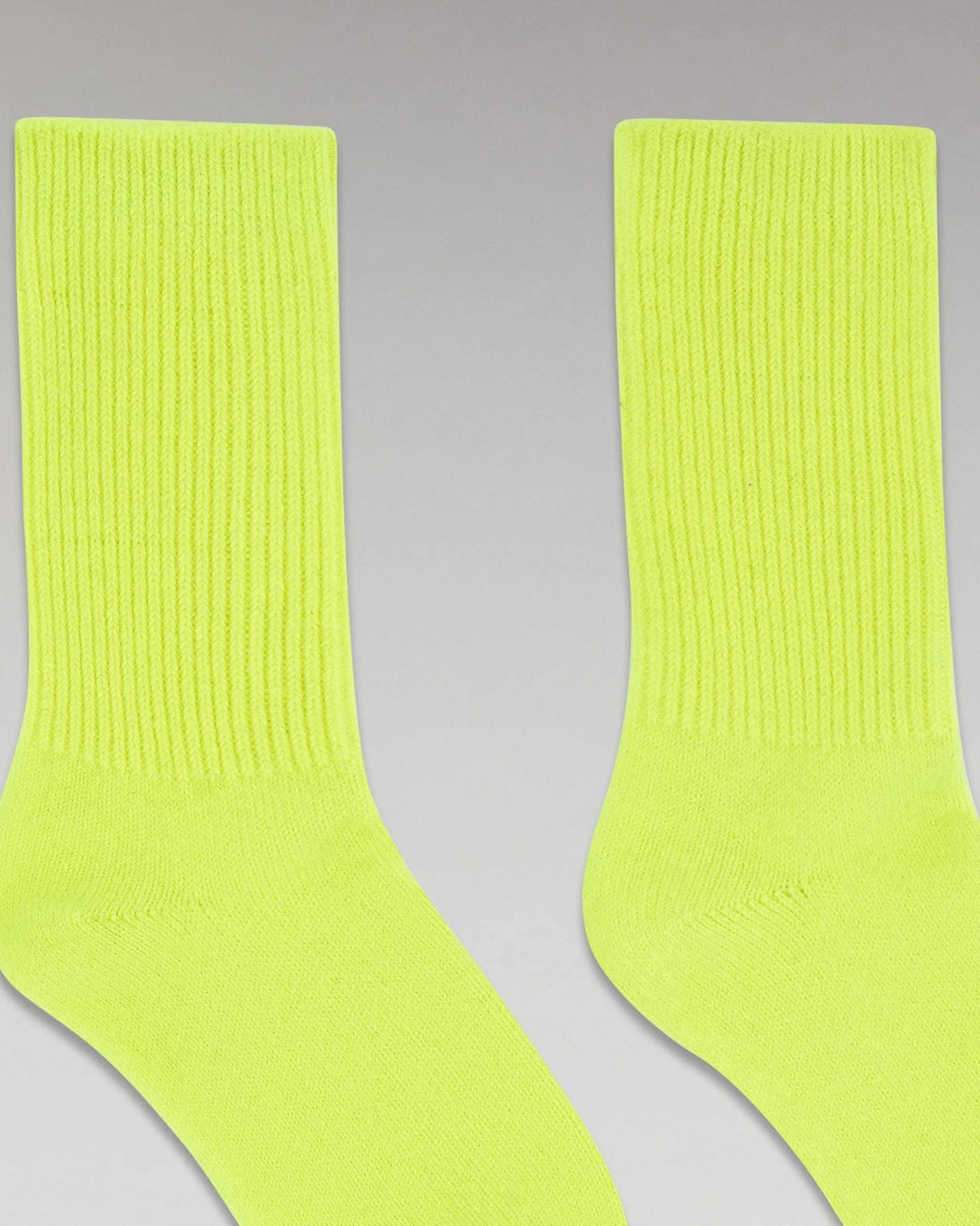 Best Sale FROM FUTURE Chaussettes Mi-Hautes A Cotes Jaune Fluo