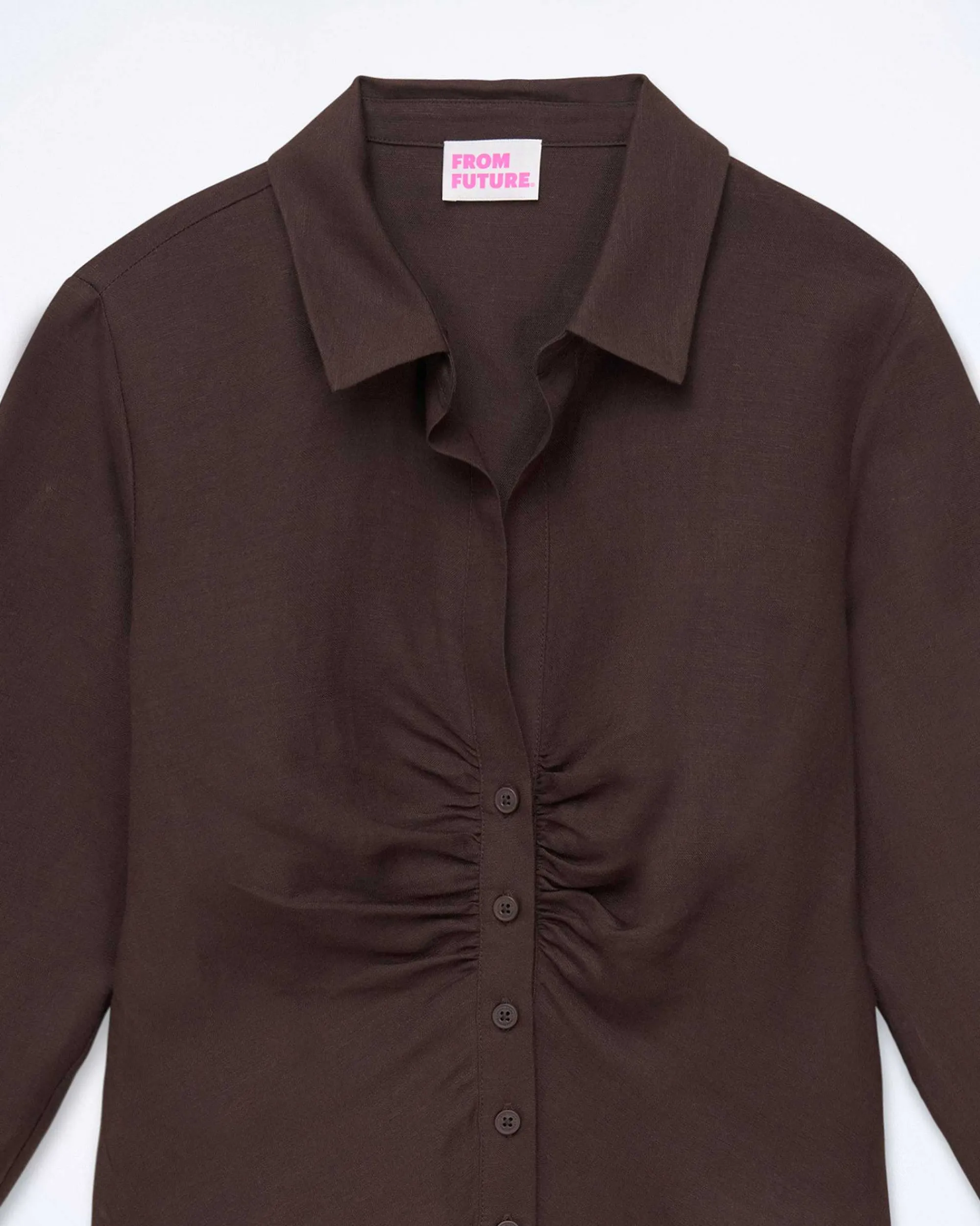 Clearance FROM FUTURE Chemise Manches Longues Chocolat