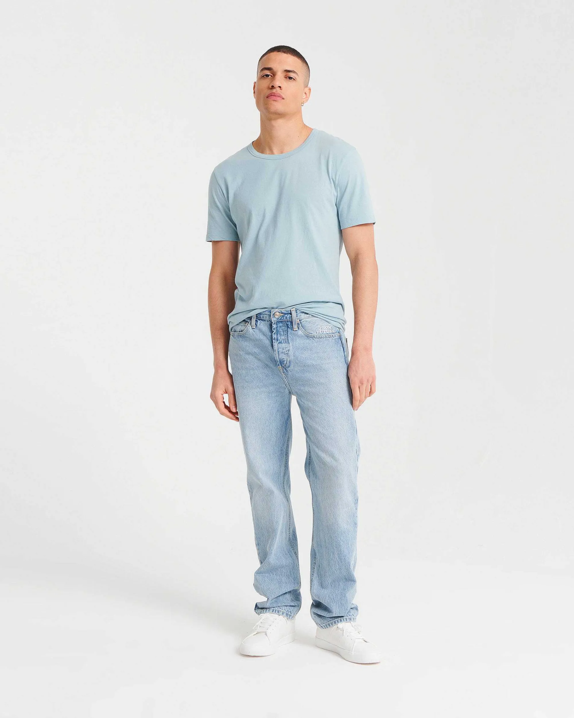 Fashion FROM FUTURE Josh Jean Coupe Baggy Light Blue