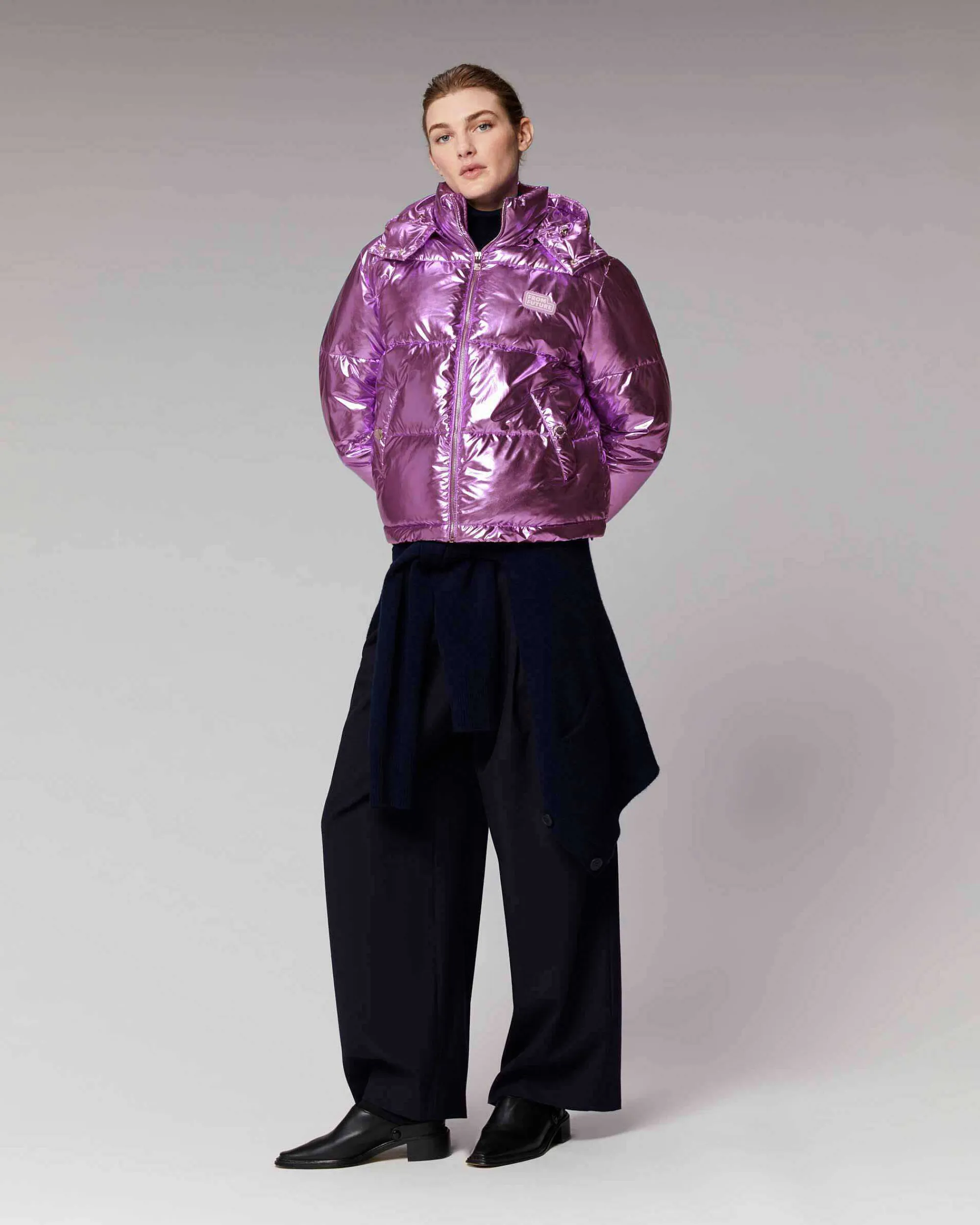 Shop FROM FUTURE Outerwear Doudoune Metallise Metallic Lilac