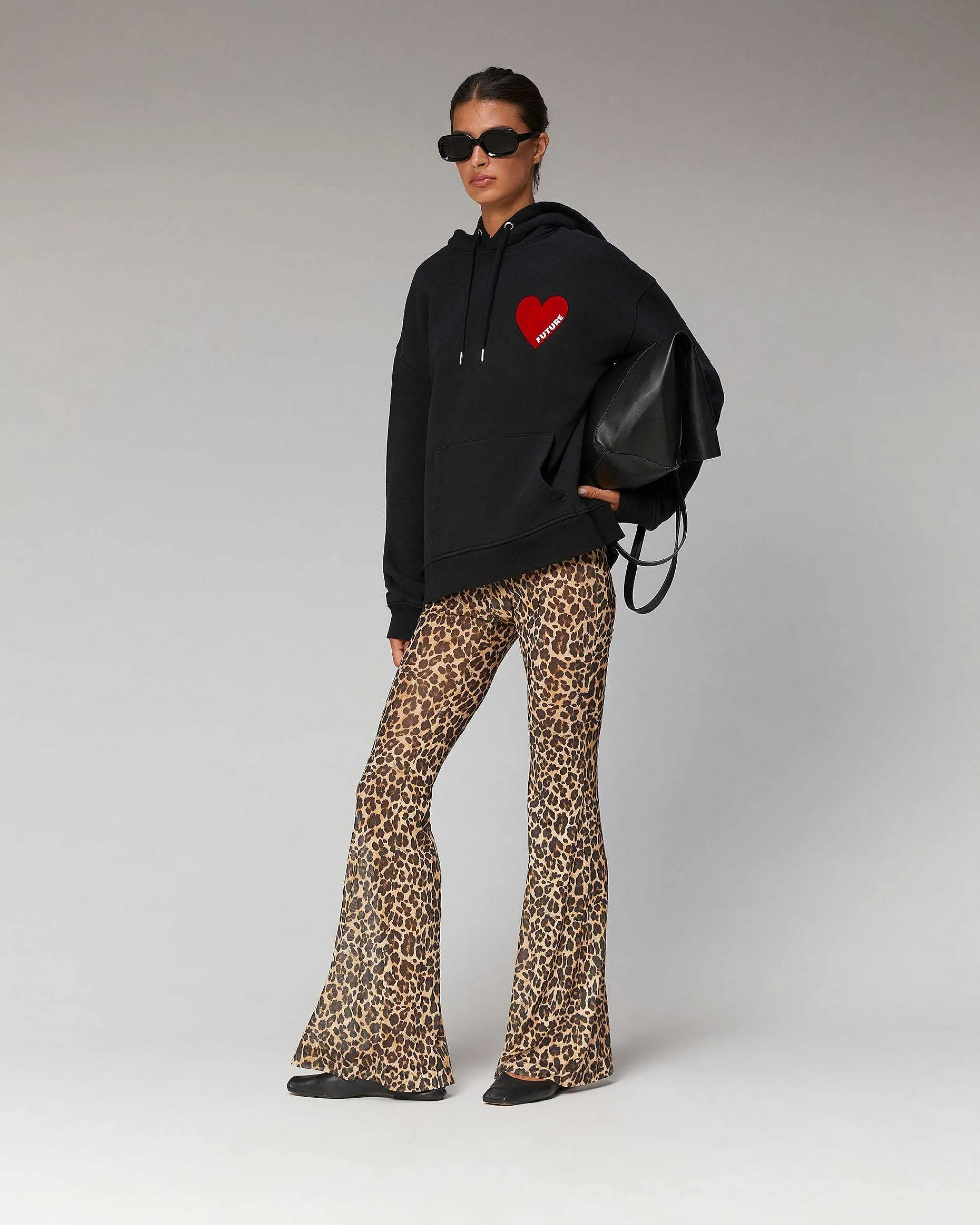 Outlet FROM FUTURE Pantalon Flare Imprime Mesh Winter Leopard