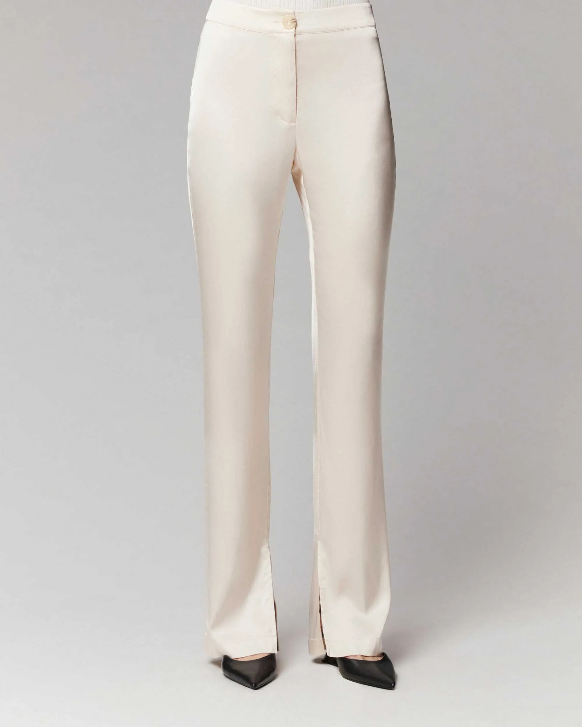 Best FROM FUTURE Pantalon Flare Satinee Champagne