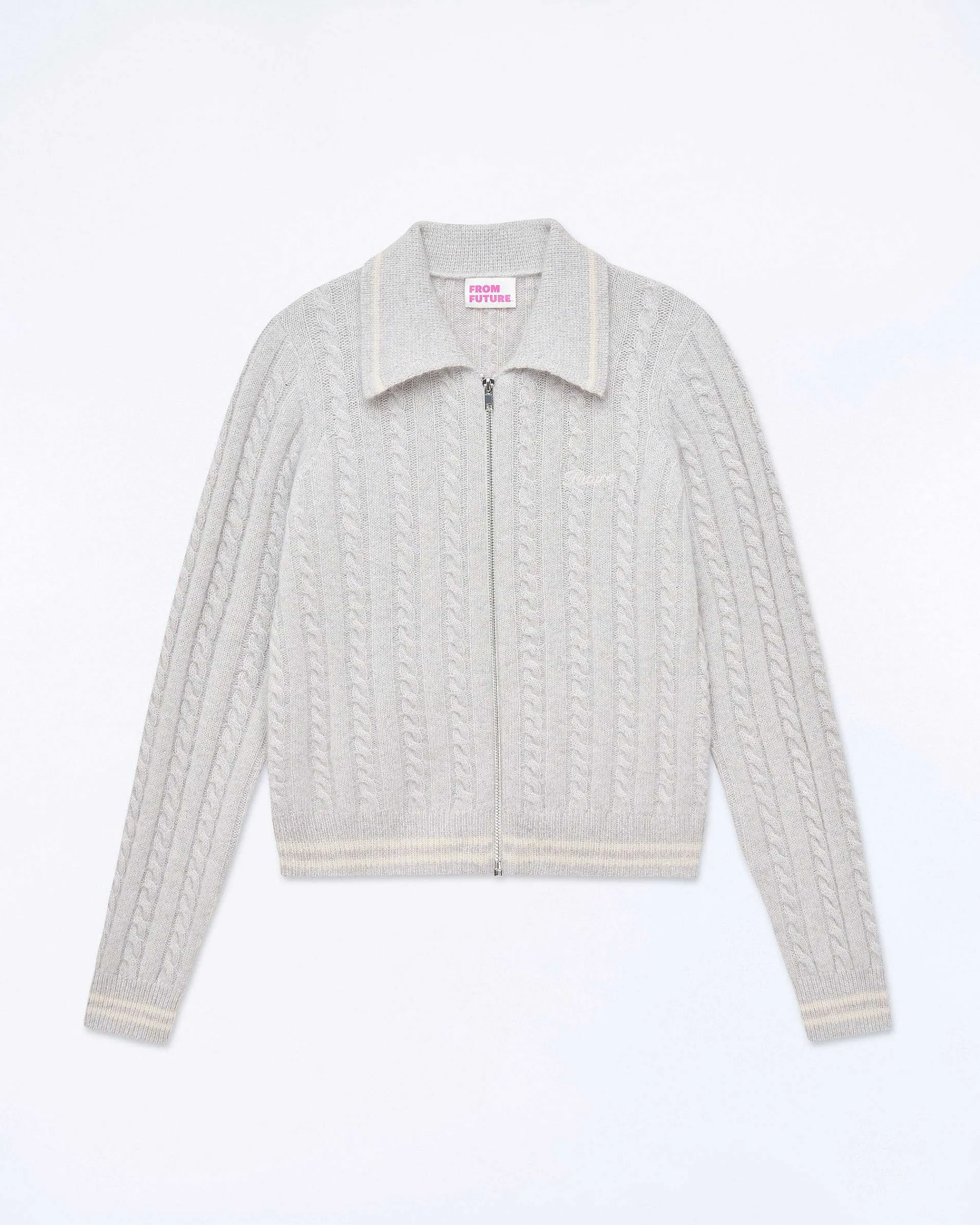 Cheap FROM FUTURE Pull Cardigan Gris Chine Clair