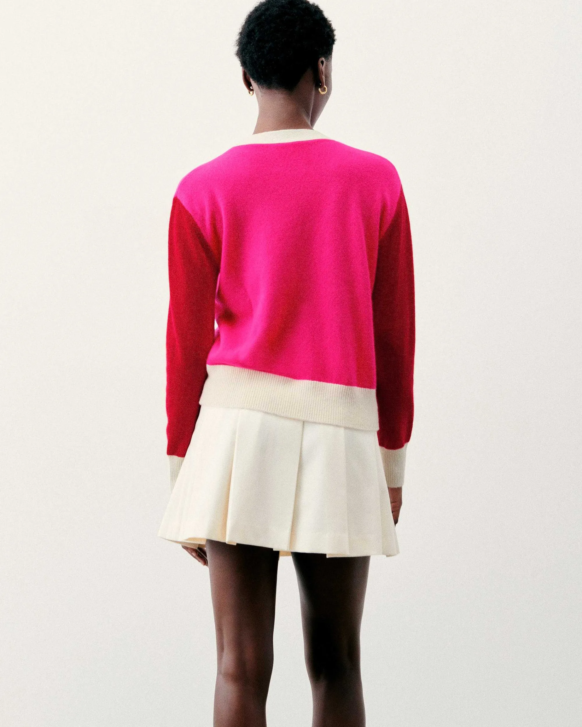 Fashion FROM FUTURE Pull Cardigan Winter Fuschia