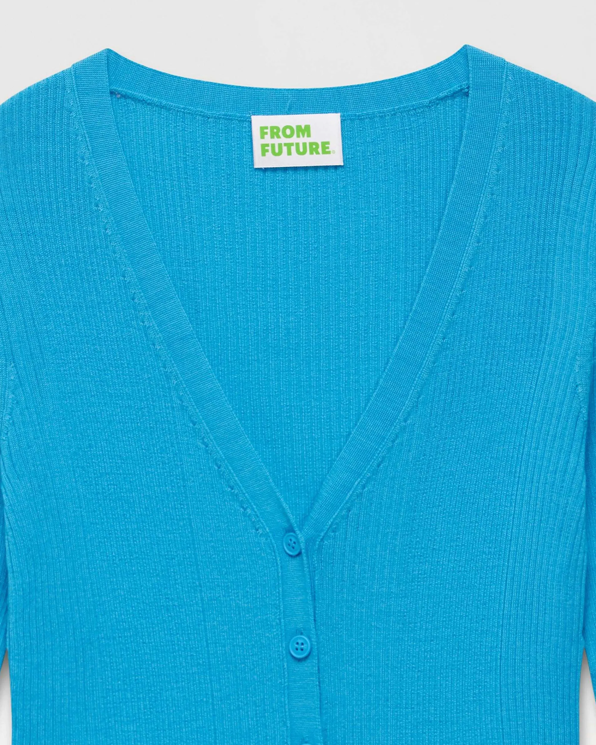 Best Sale FROM FUTURE Pull Cardigan A Cotes Water Blue