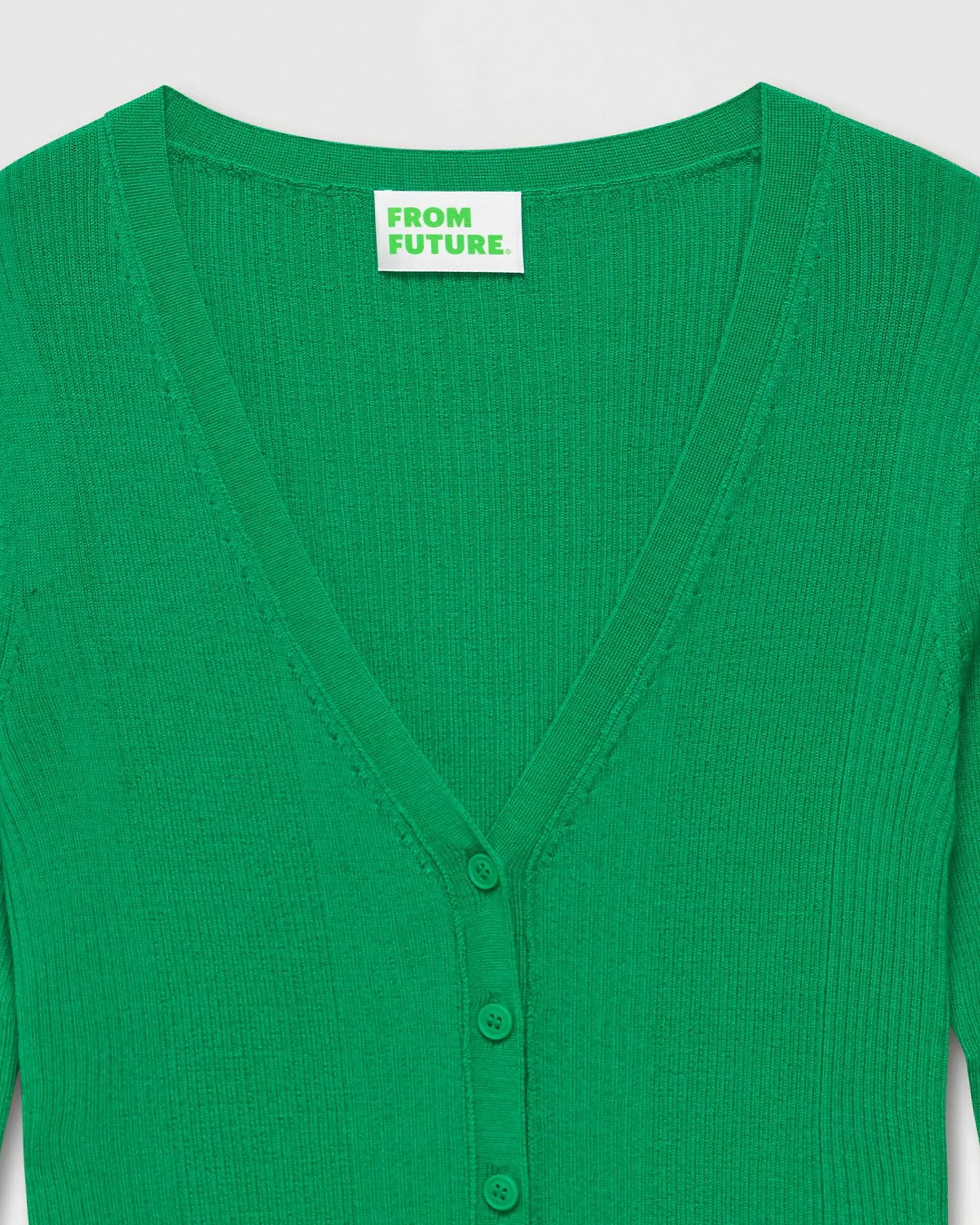 Sale FROM FUTURE Pull Cardigan A Cotes Summer Green