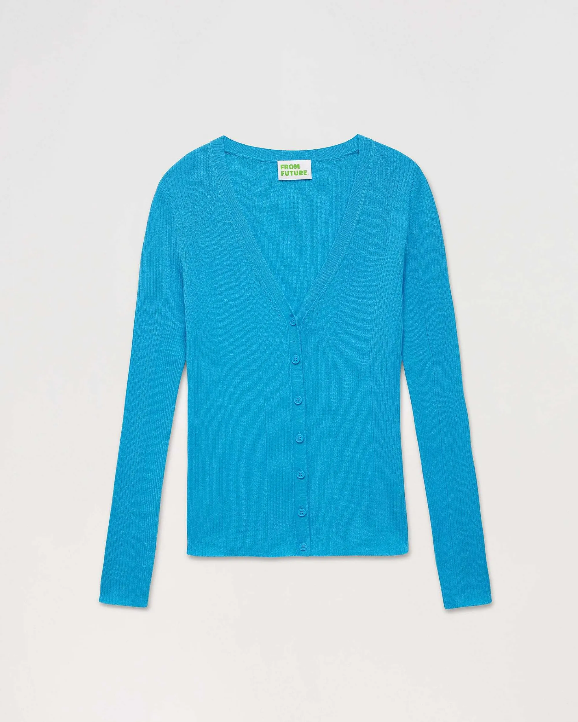 Best FROM FUTURE Pull Cardigan A Cotes Water Blue