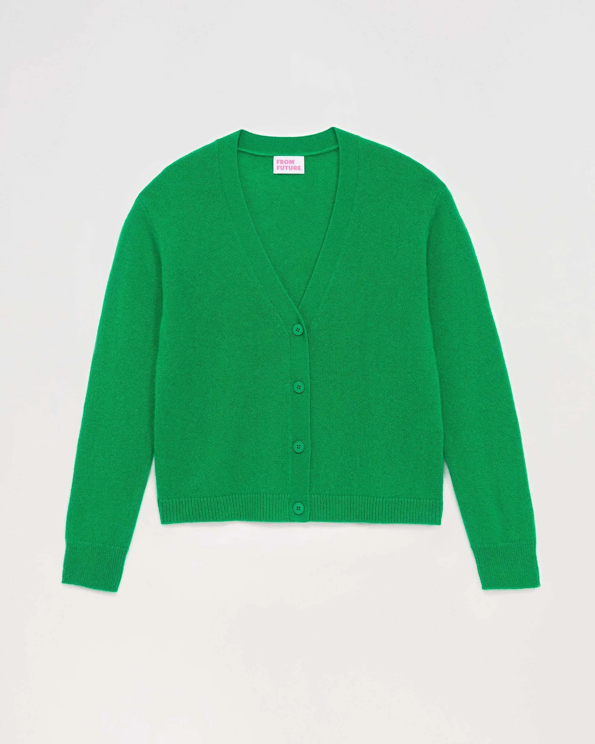 Store FROM FUTURE Pull Cardigan Basique Leger Winter Green