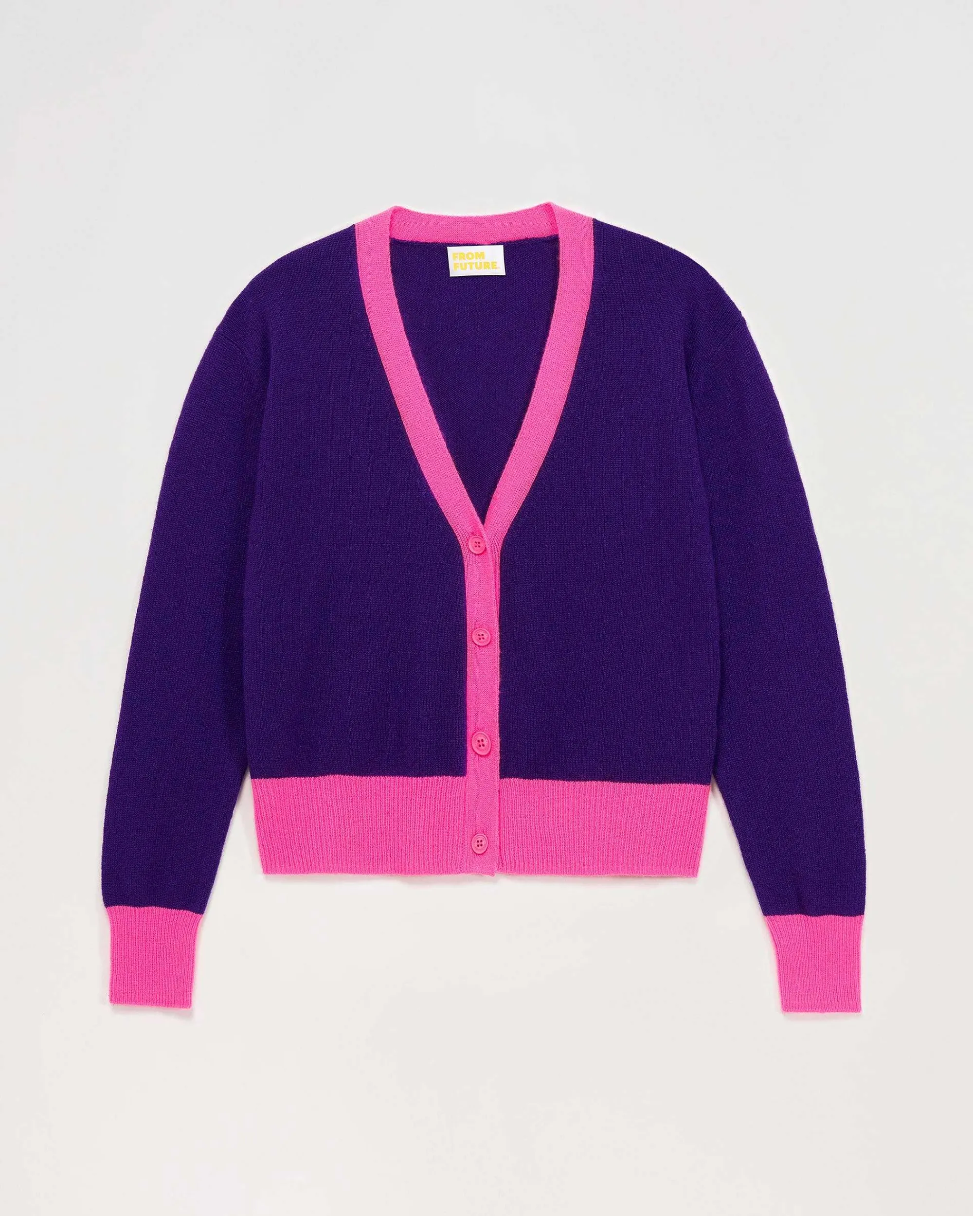 Cheap FROM FUTURE Pull Cardigan Bicolore Leger Intense Purple