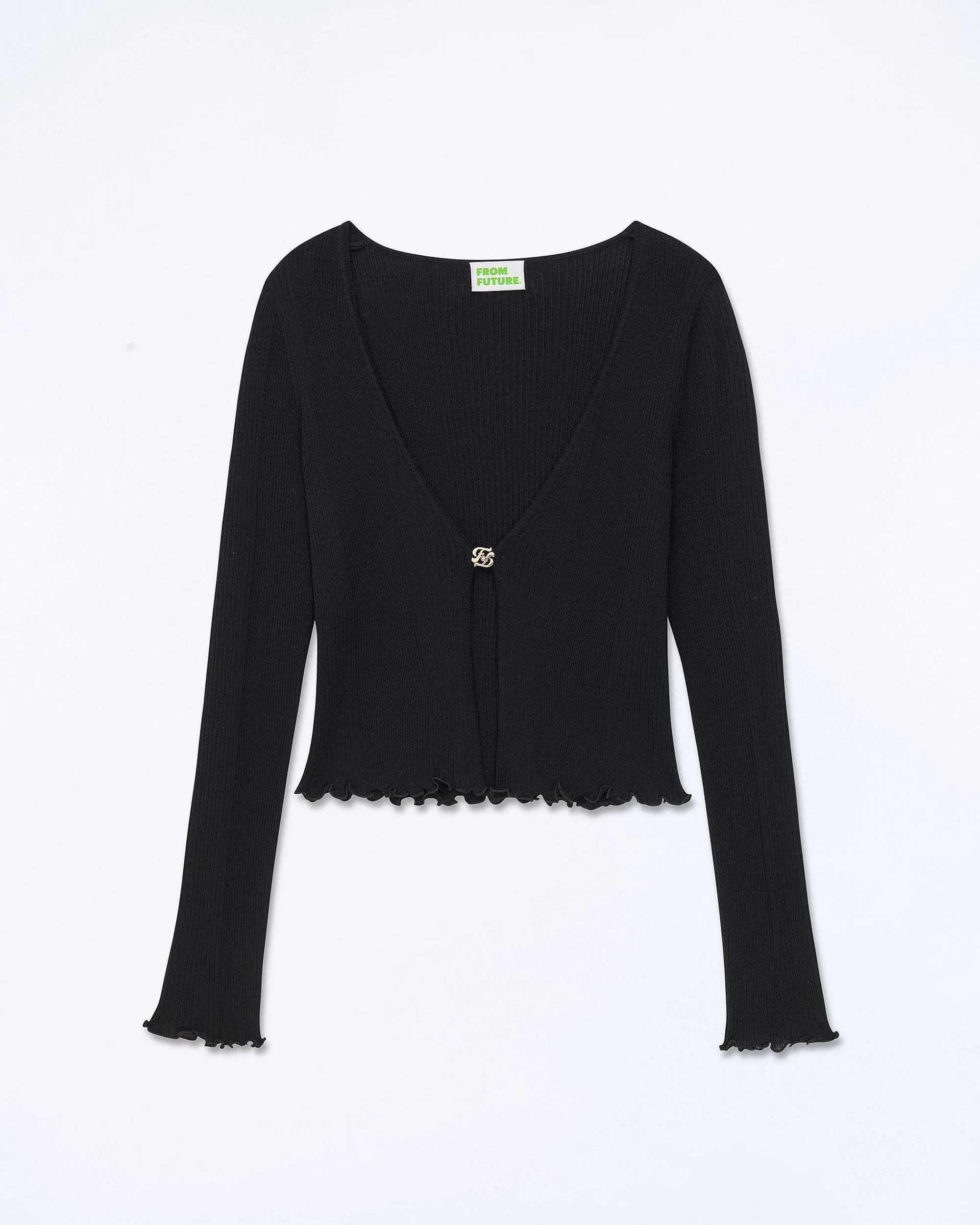 Flash Sale FROM FUTURE Pull Cardigan Bijou Point Bourdon Noir