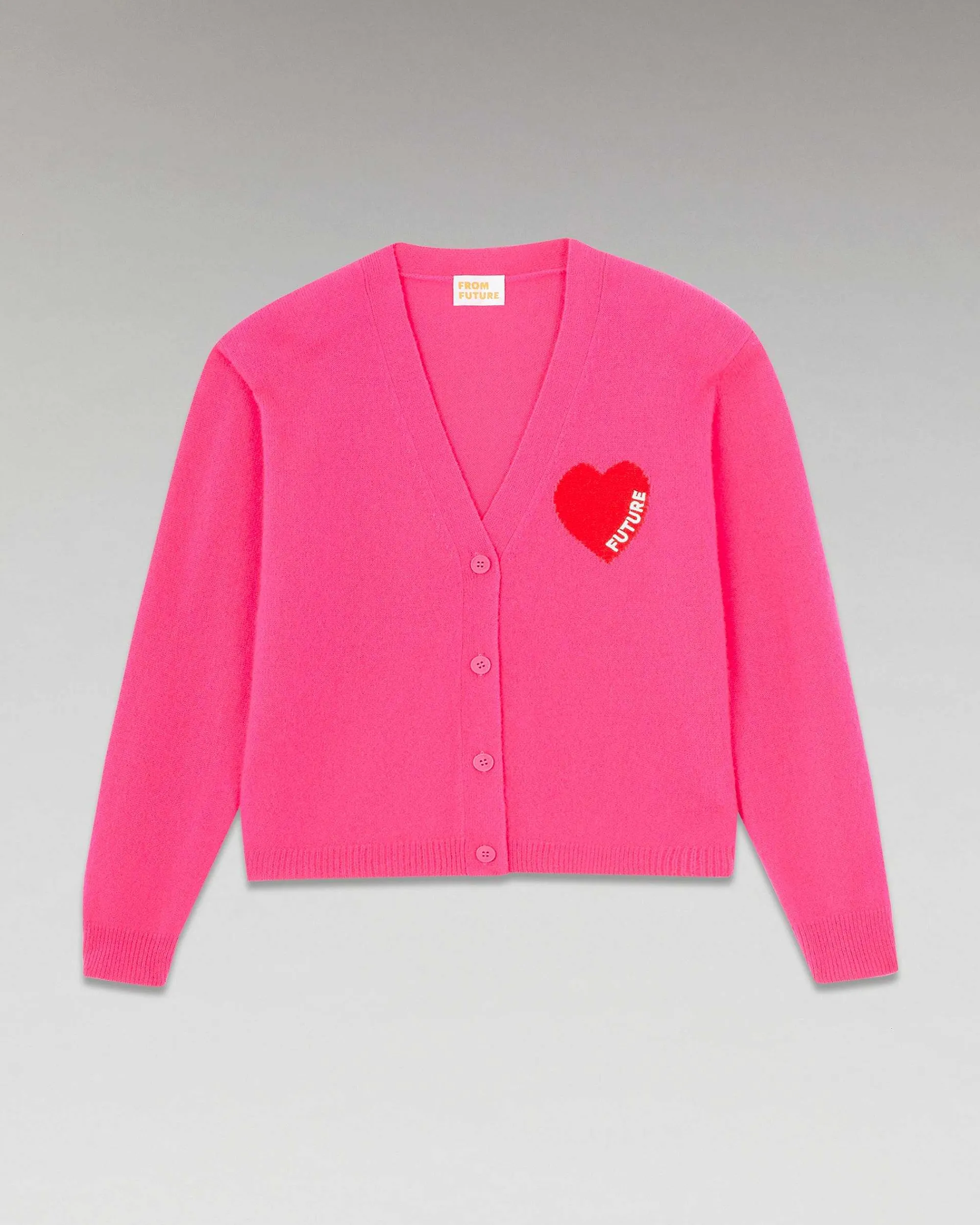 Cheap FROM FUTURE Pull Cardigan Coeur Leger Winter Fuschia