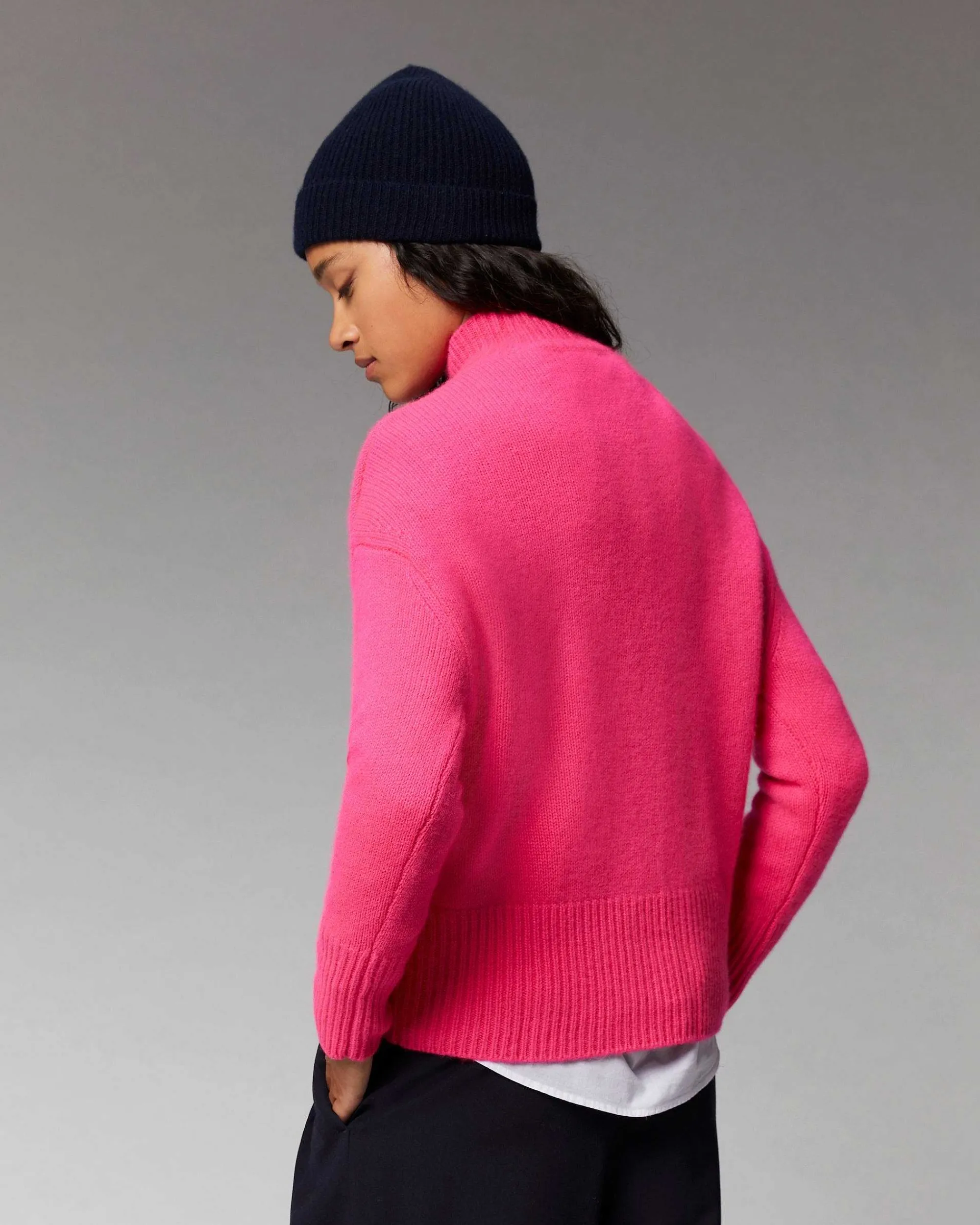 Hot FROM FUTURE Pull Col Montant Dream Your Future Winter Fuschia