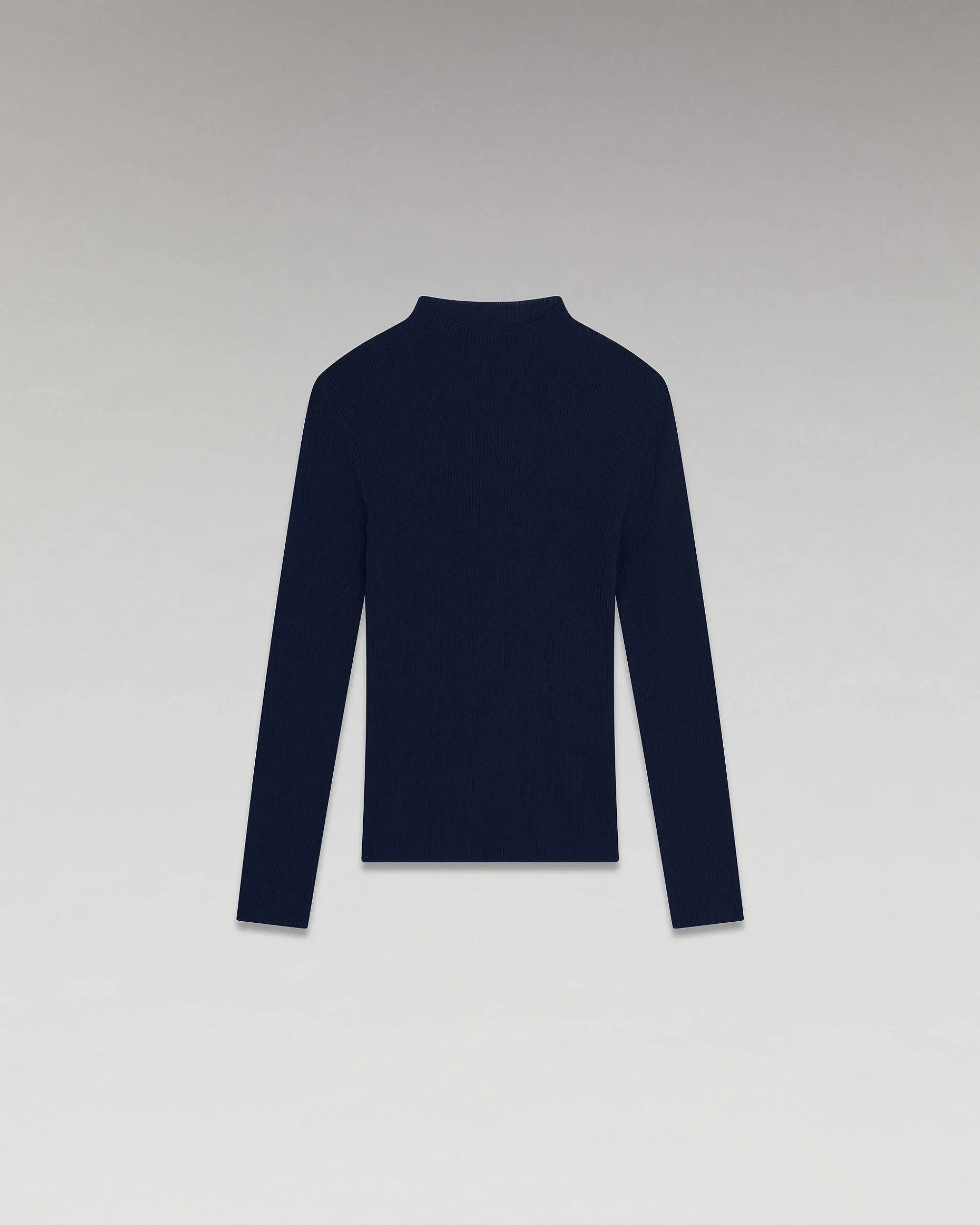 Shop FROM FUTURE Pull Col Montant Seconde Peau Navy