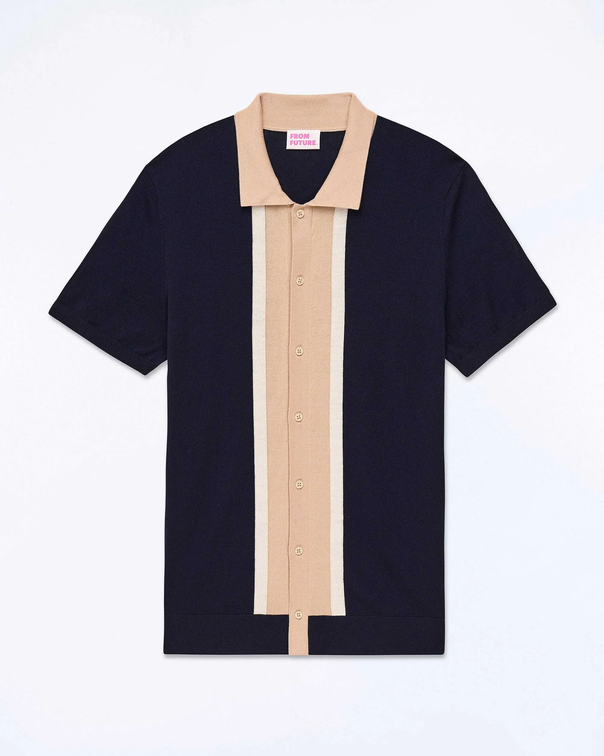 New FROM FUTURE Pull Col Polo Navy