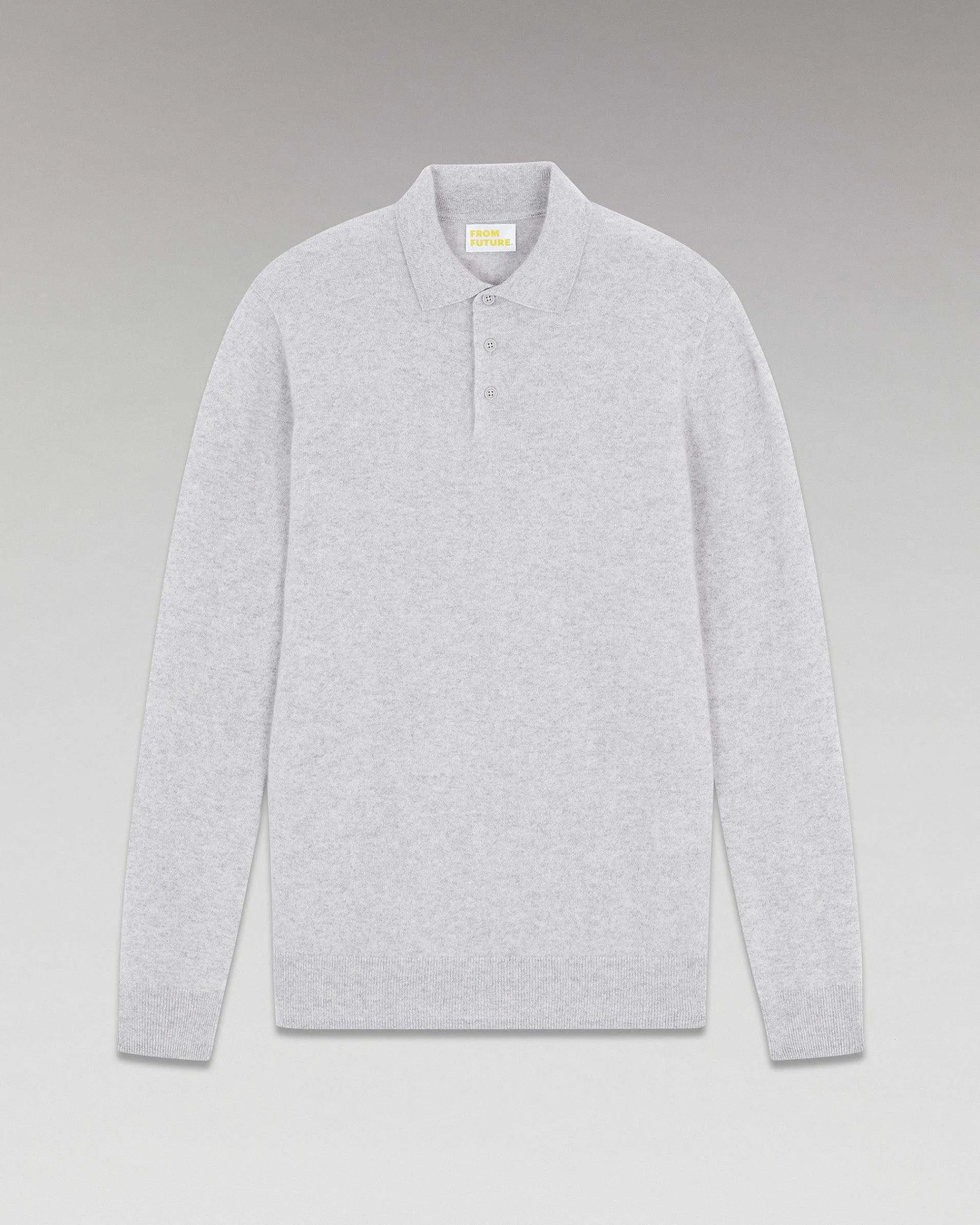 Best Sale FROM FUTURE Pull Col Polo Basique Gris Chine Clair