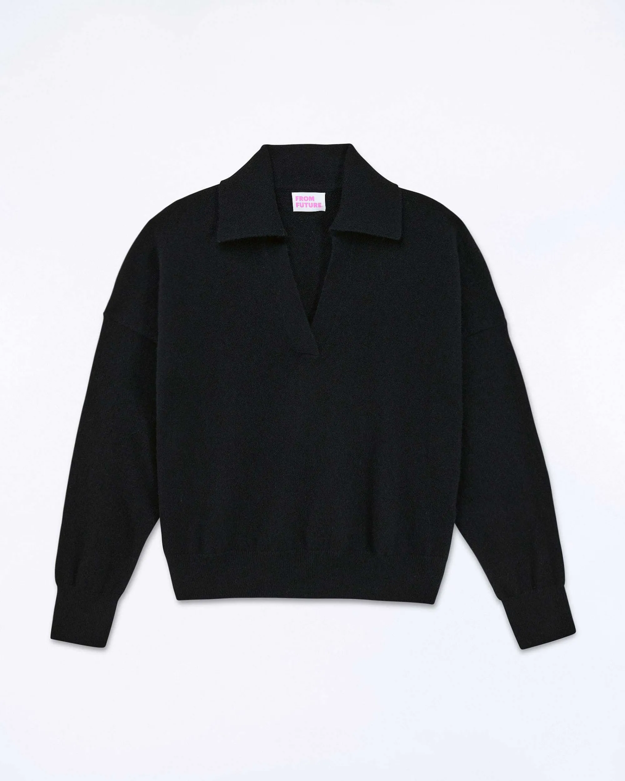 Cheap FROM FUTURE Pull Col Polo Basique Noir