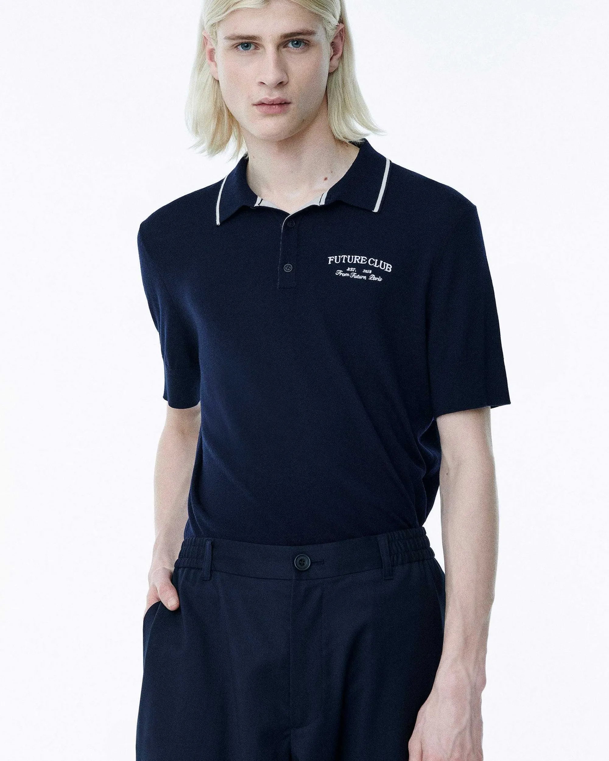 Flash Sale FROM FUTURE Pull Col Polo Future Club Navy