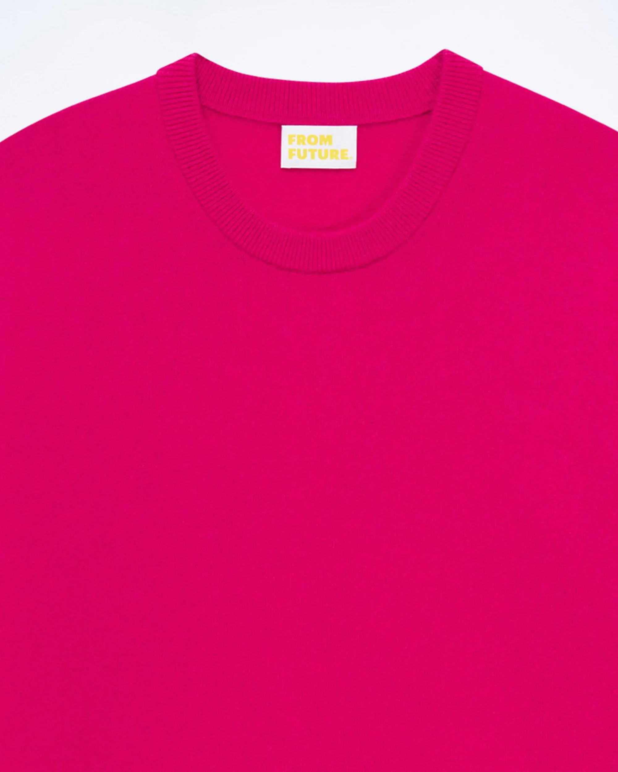 Cheap FROM FUTURE Pull Col Rond Raspberry Pink