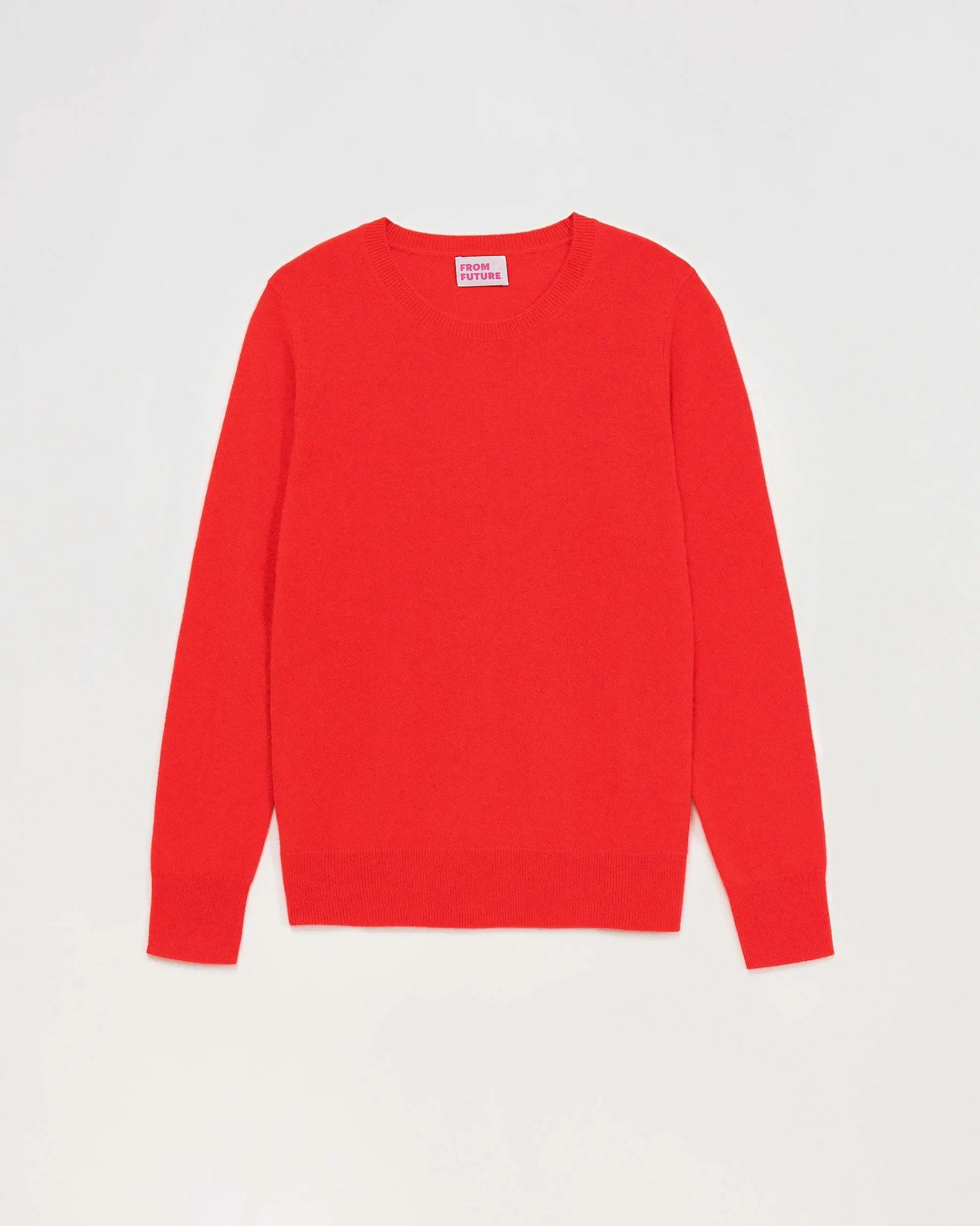 Online FROM FUTURE Pull Col Rond Basique Rouge Vif