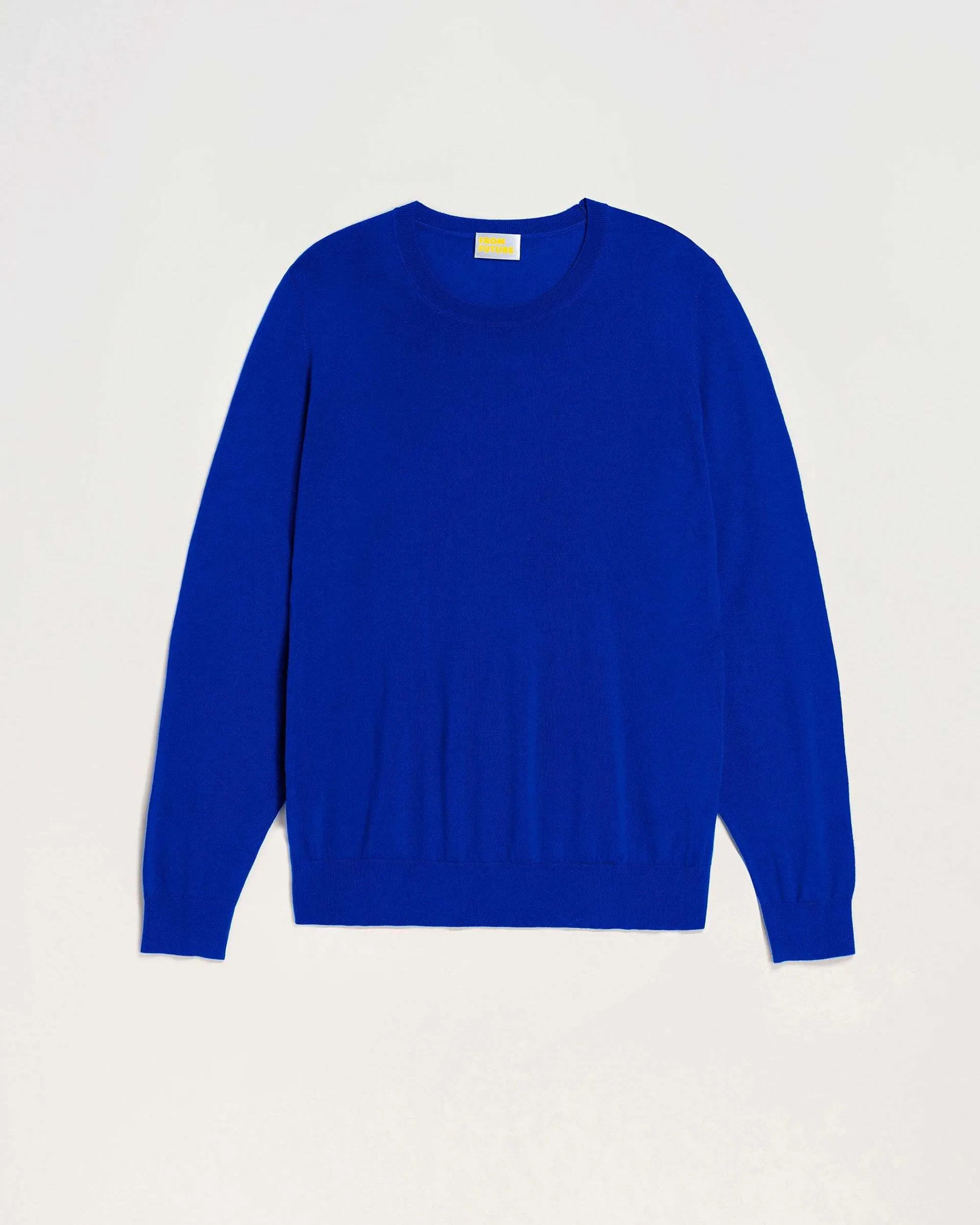 Shop FROM FUTURE Pull Col Rond Basique Electric Blue