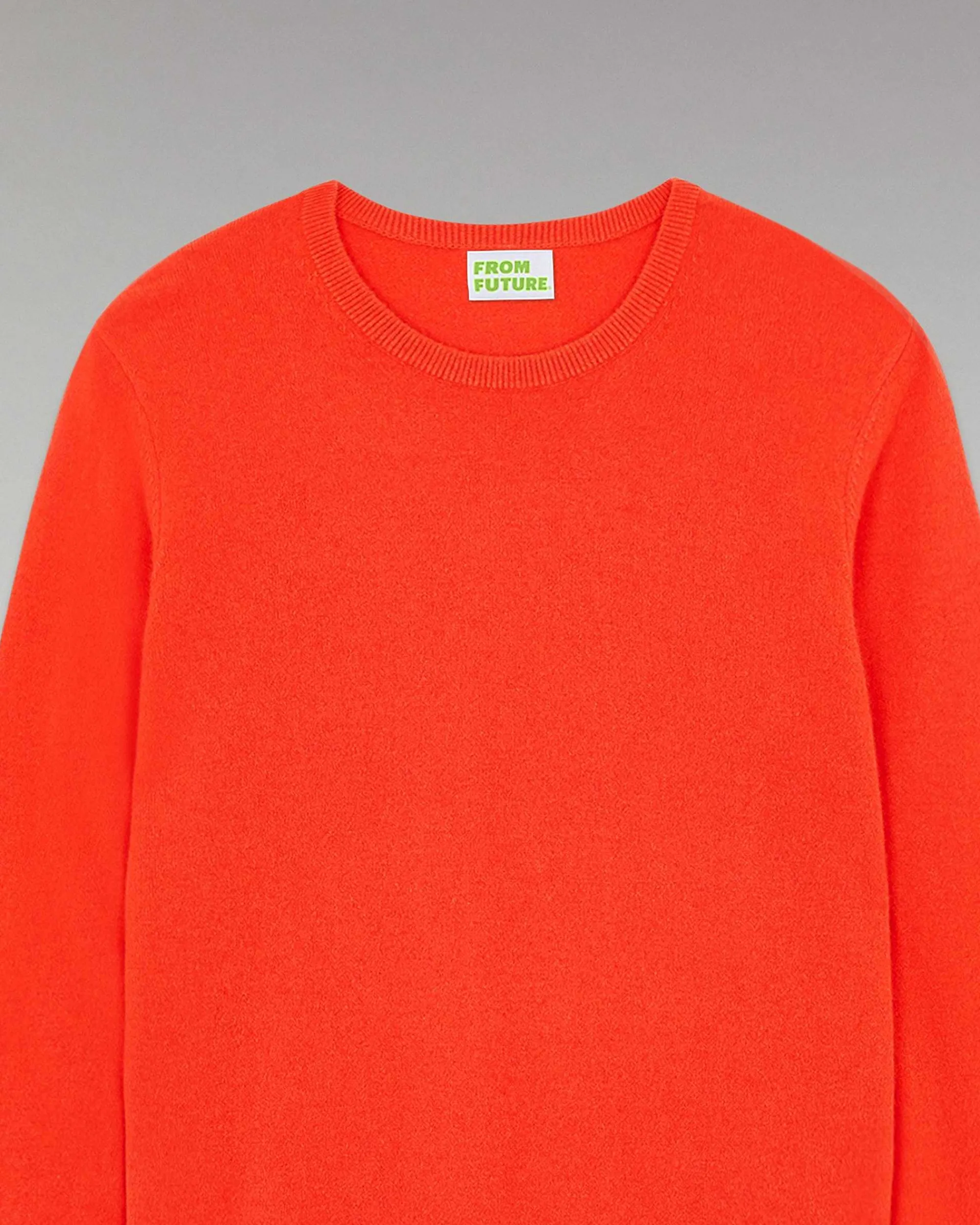 Best Sale FROM FUTURE Pull Col Rond Basique Neon Orange