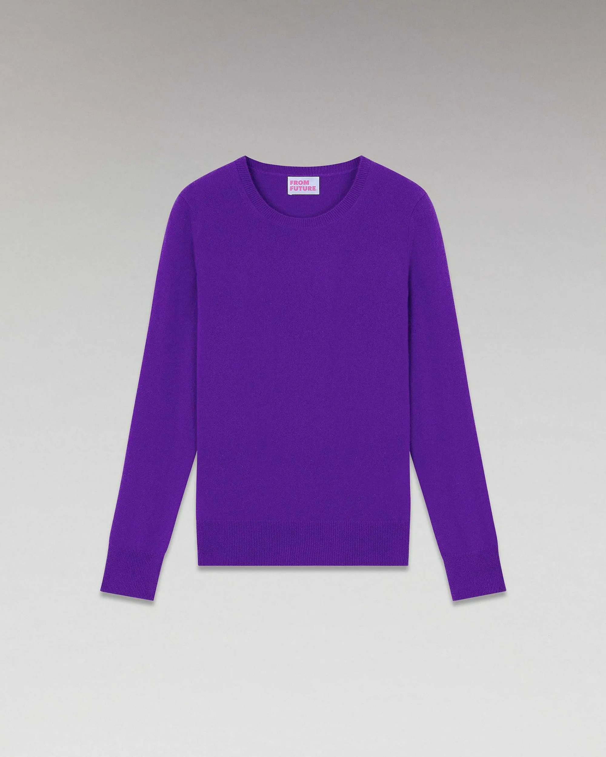 Sale FROM FUTURE Pull Col Rond Basique Violet Fluo