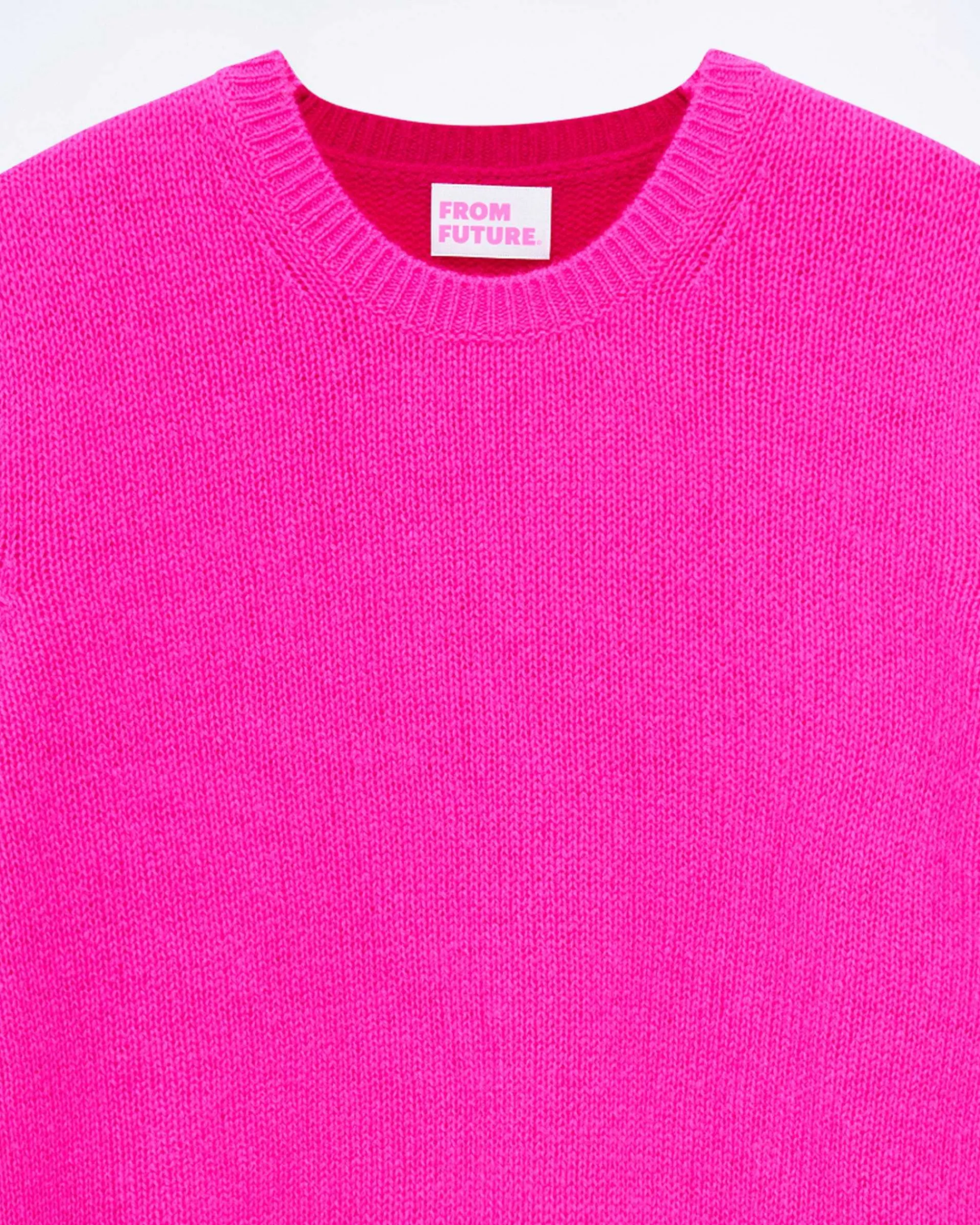 Online FROM FUTURE Pull Col Rond Biface Flash Pink