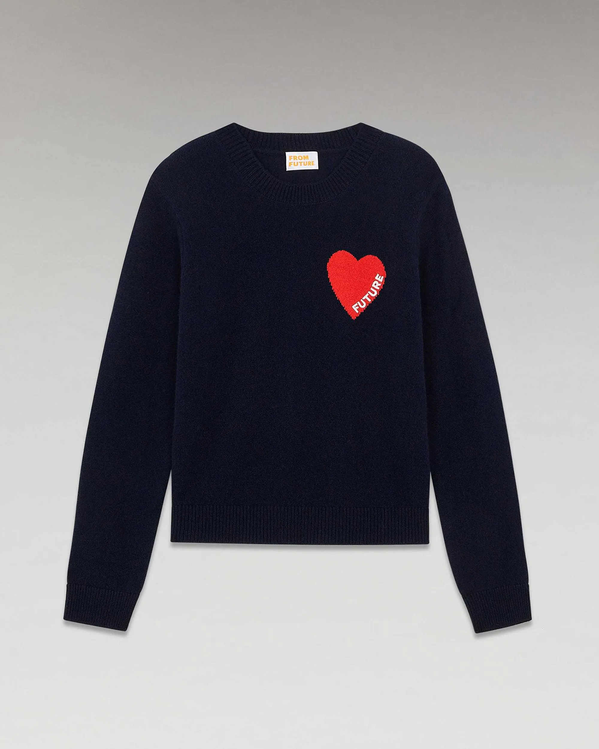 Cheap FROM FUTURE Pull Col Rond Coeur Leger Navy