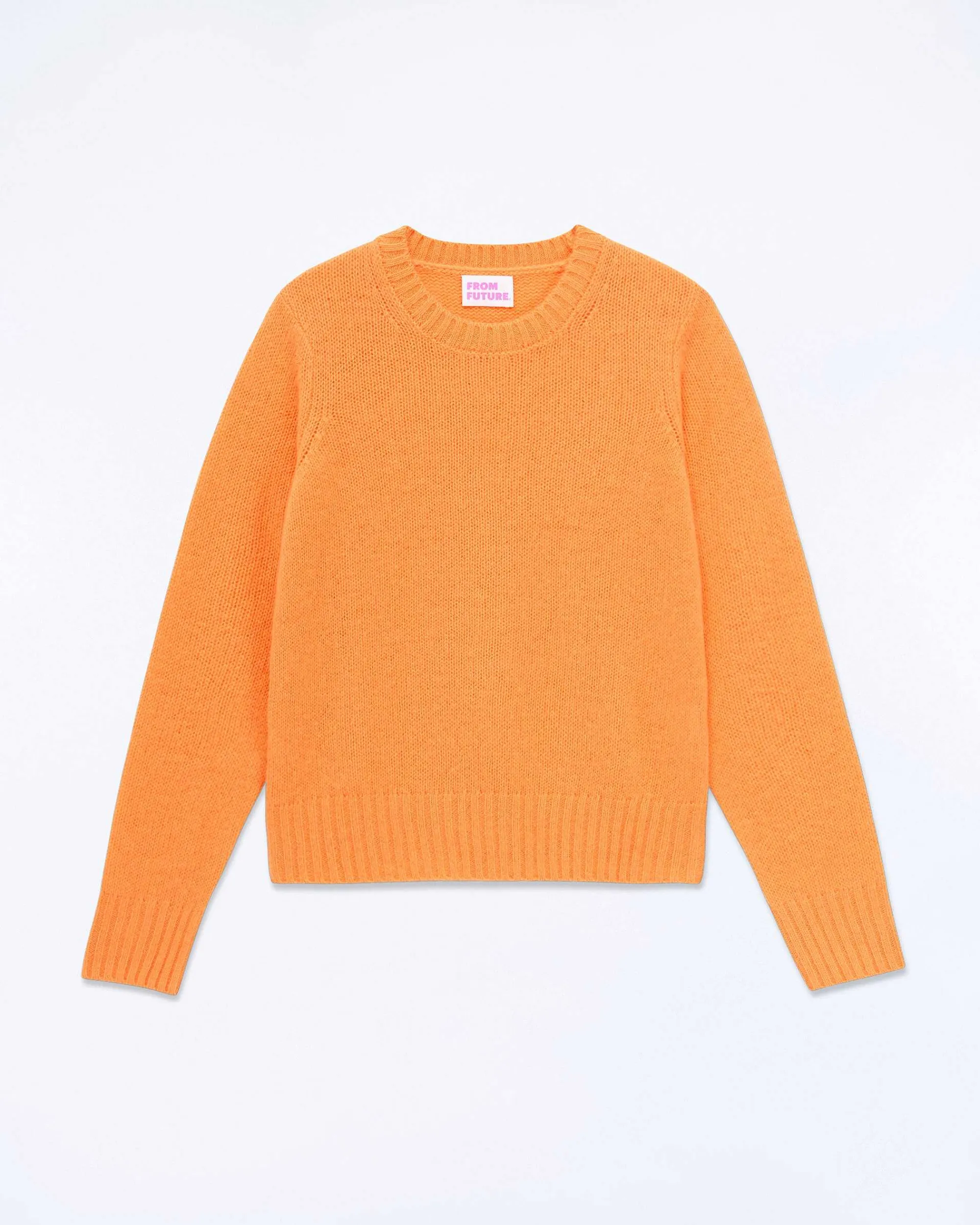 Cheap FROM FUTURE Pull Col Rond Court Magic Orange