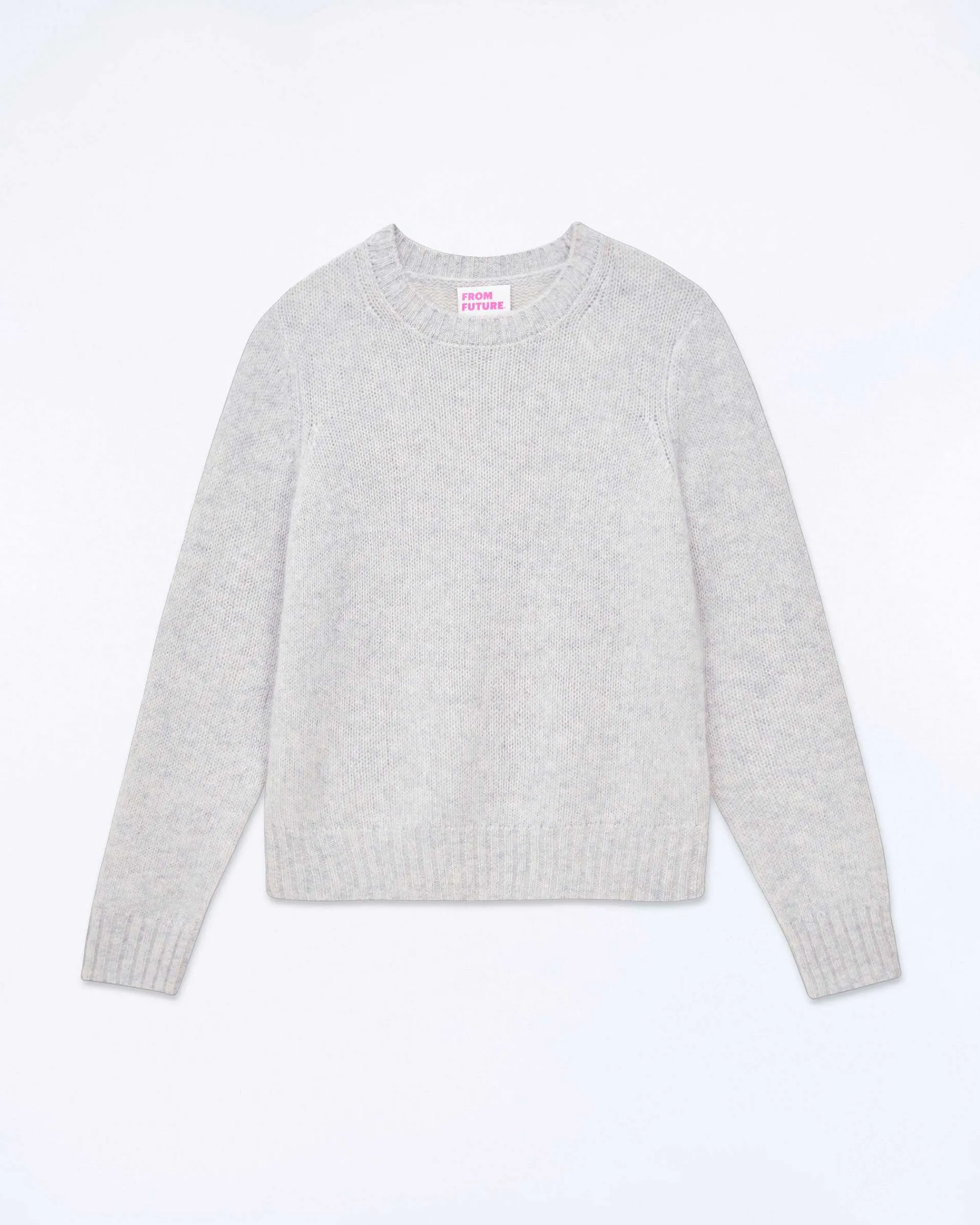 Flash Sale FROM FUTURE Pull Col Rond Court Gris Chine Clair