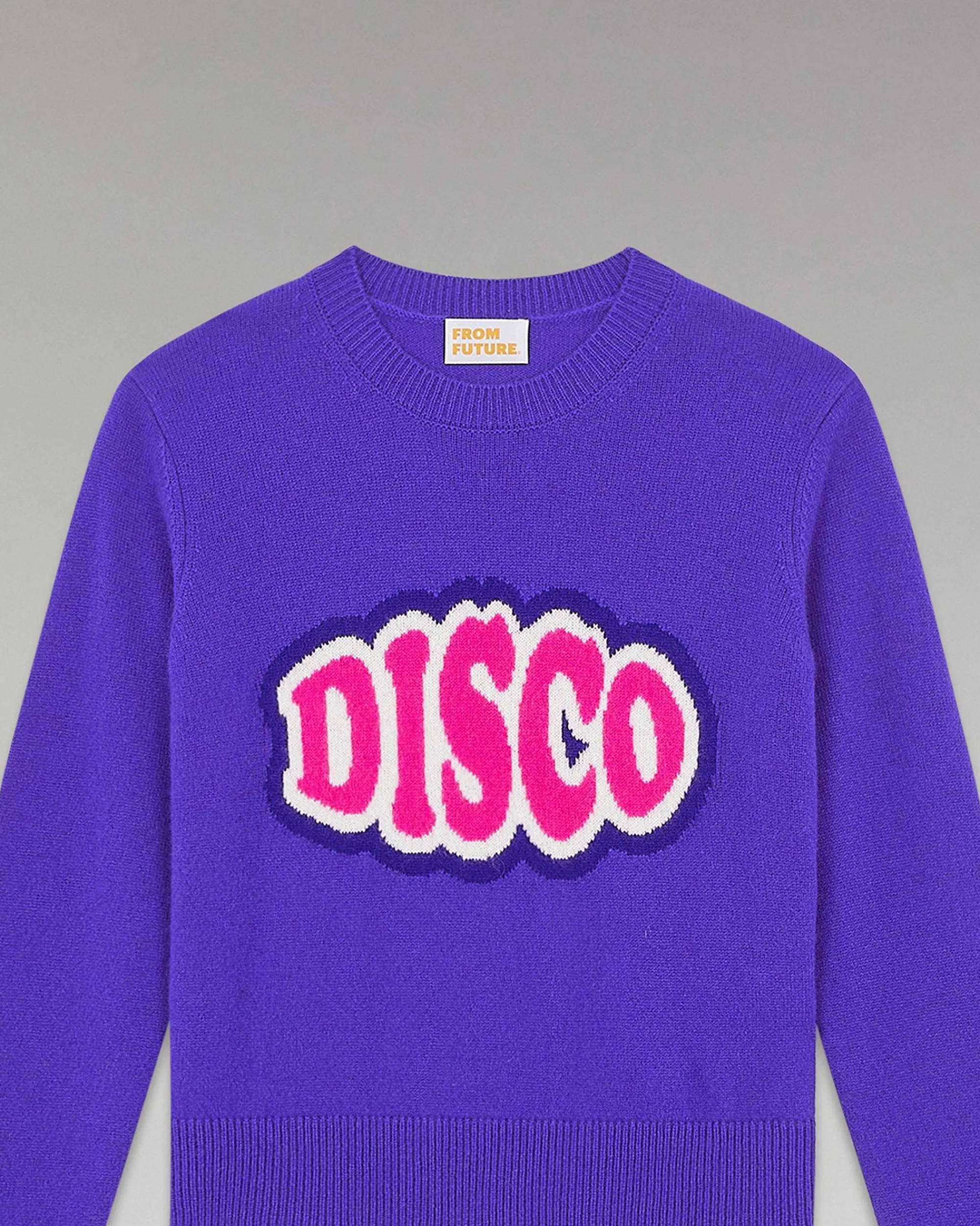 Best Sale FROM FUTURE Pull Col Rond Disco Leger Violet Fluo