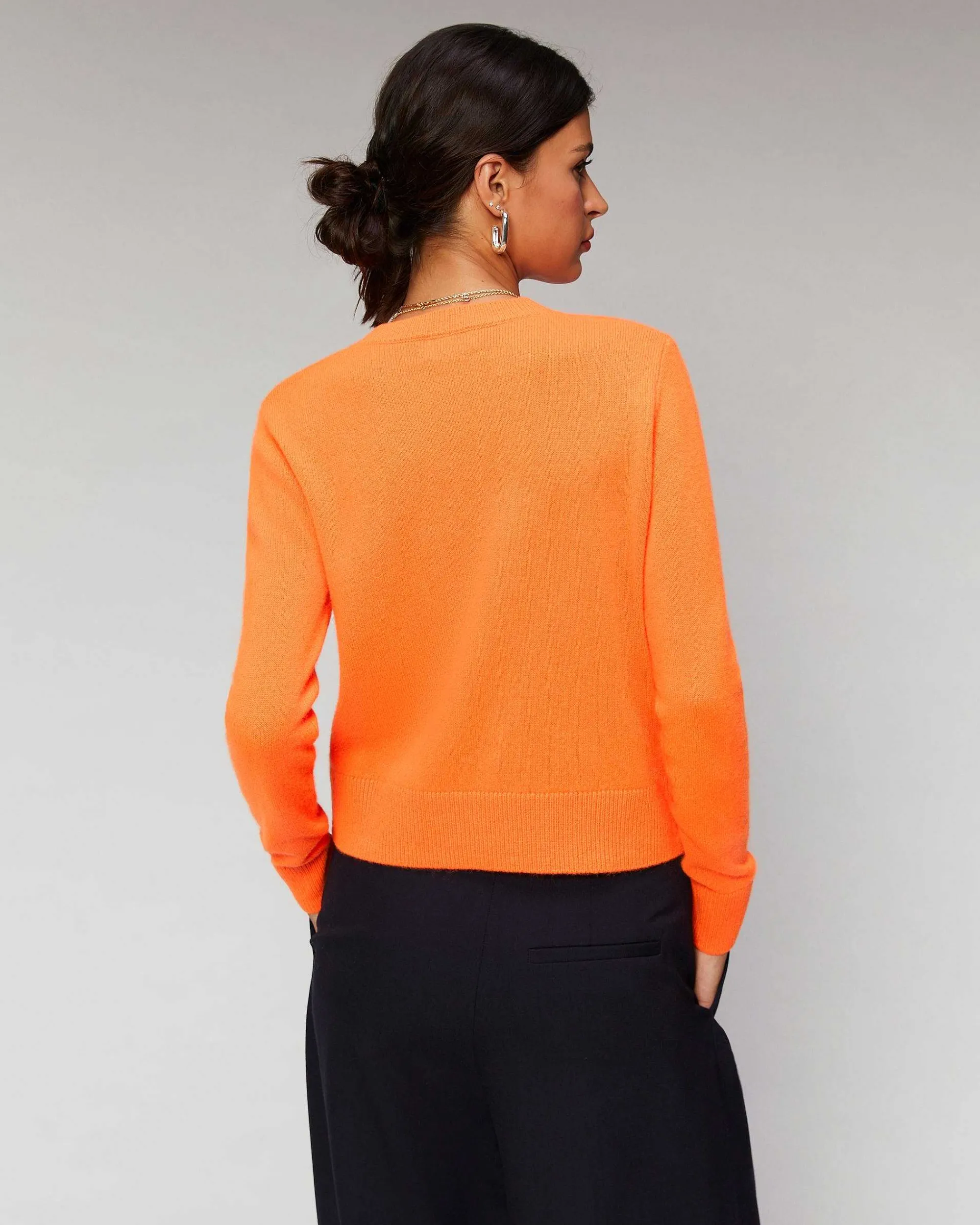 Best Sale FROM FUTURE Pull Col Rond Disco Leger Disco Orange