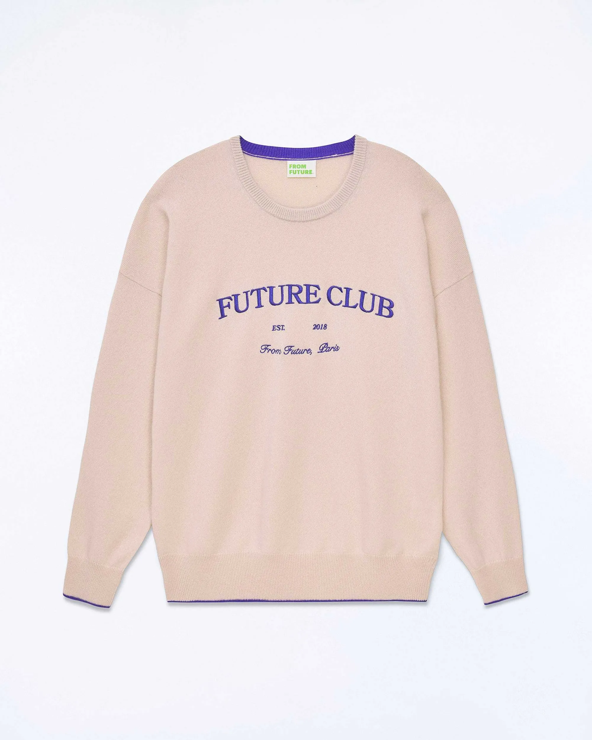 Cheap FROM FUTURE Pull Col Rond Future Club Light Beige