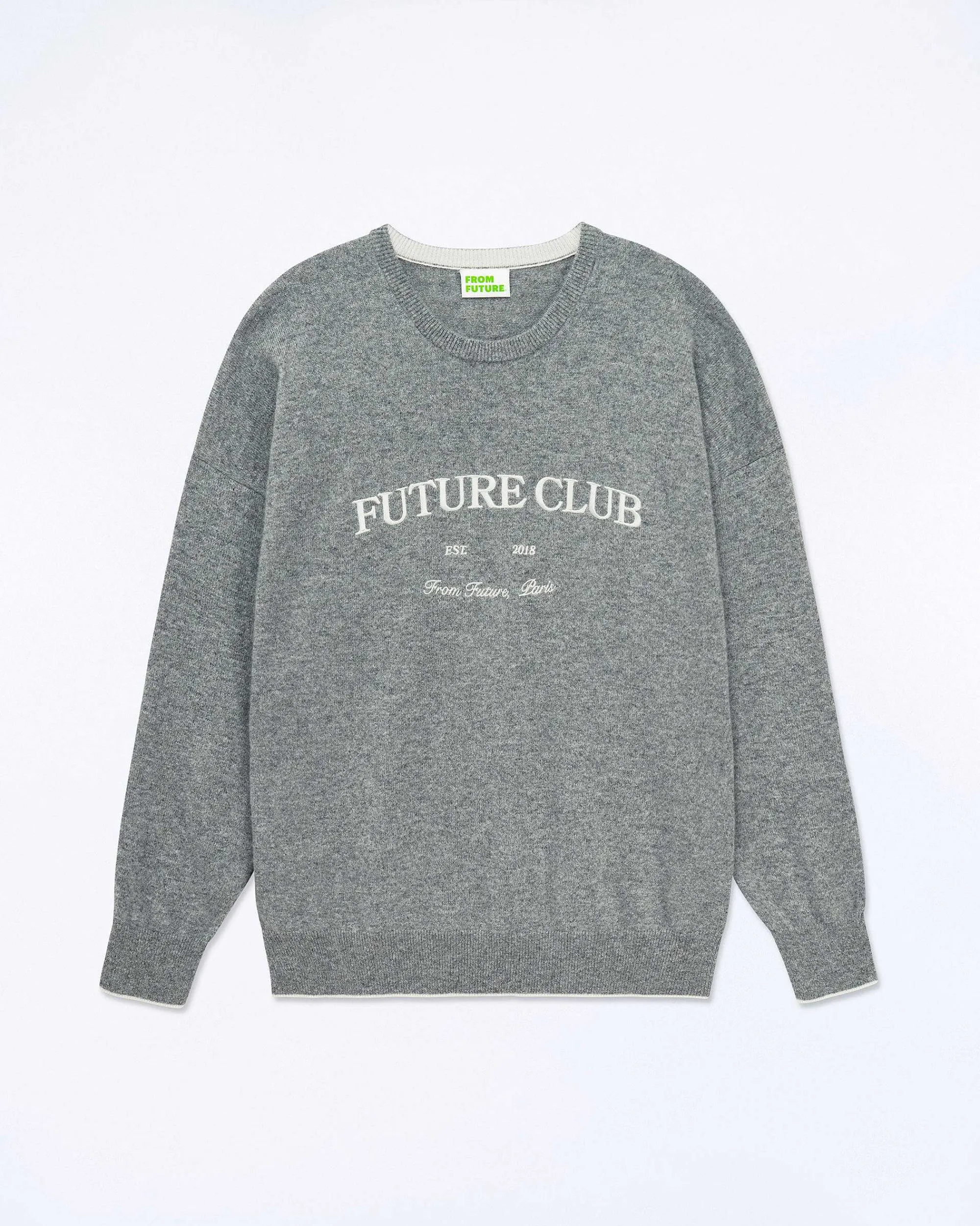 Best FROM FUTURE Pull Col Rond Future Club Gris Chine Fonce