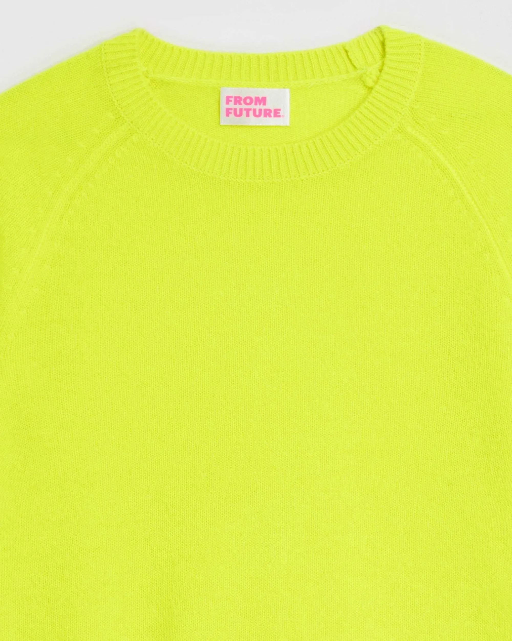 Best Sale FROM FUTURE Pull Col Rond Leger Jaune Fluo