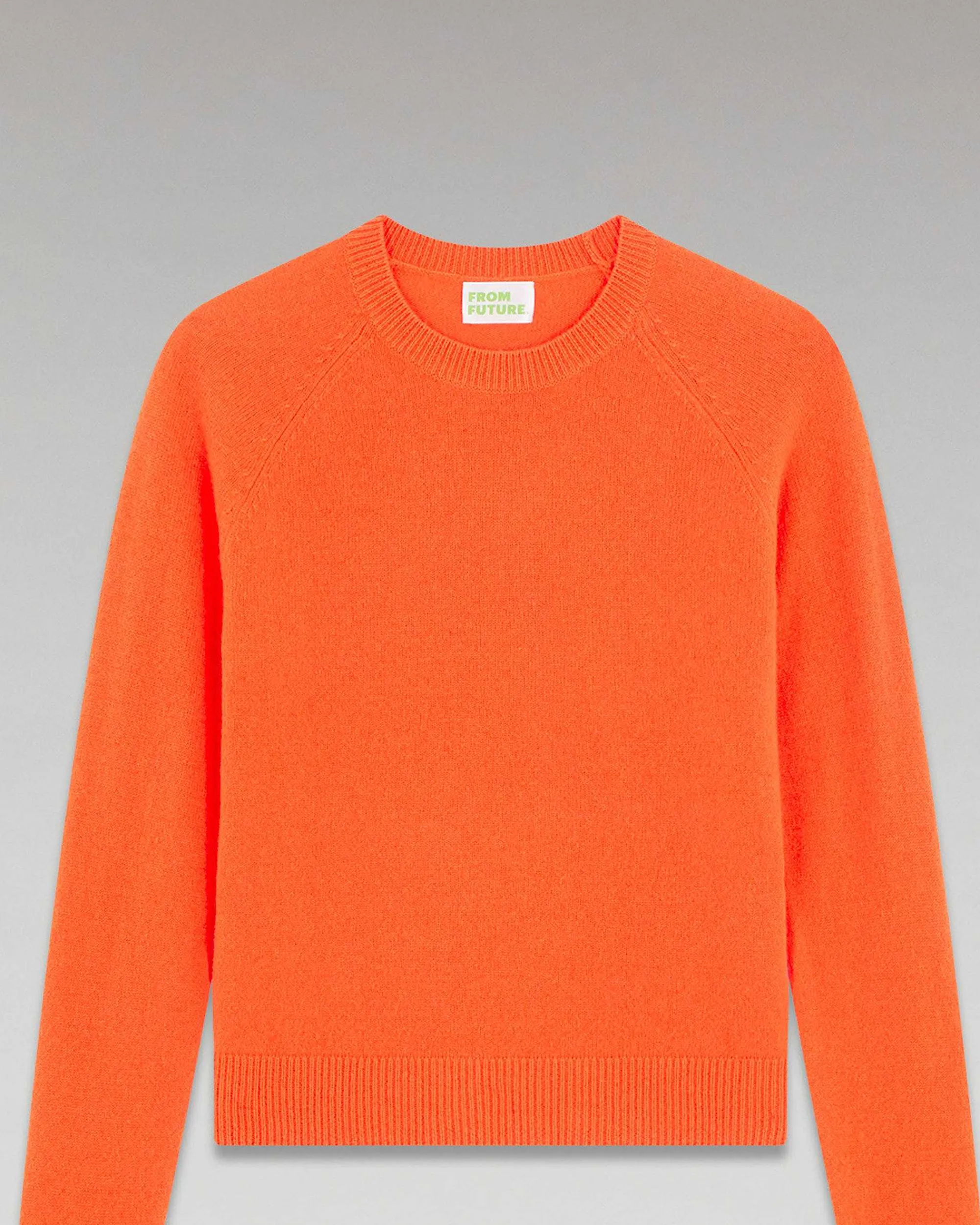 Cheap FROM FUTURE Pull Col Rond Leger Disco Orange