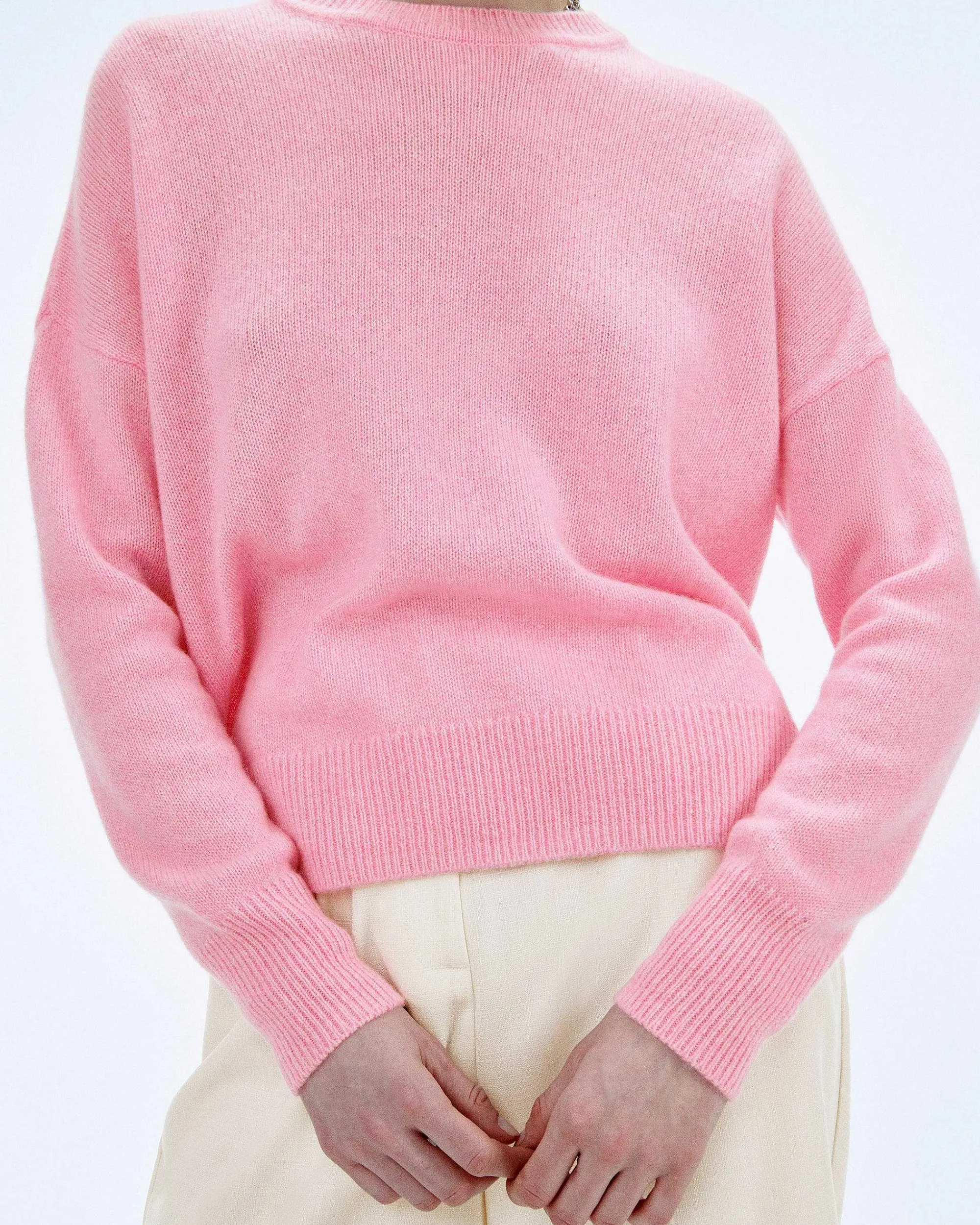 Best FROM FUTURE Pull Col Rond Oversize Magic Pink Mouline