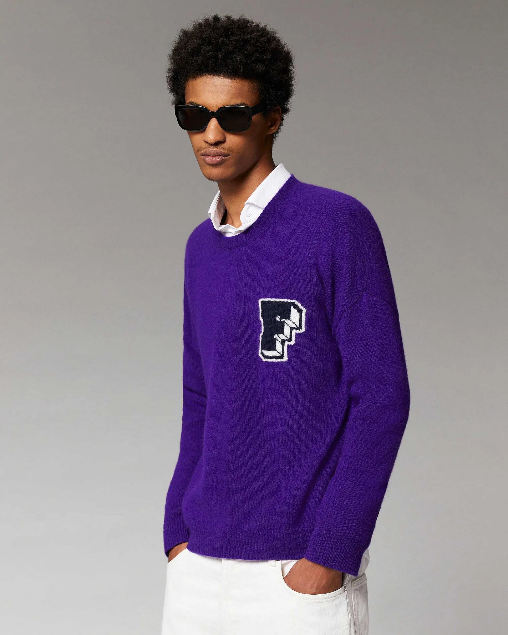 Sale FROM FUTURE Pull Col Rond Oversize Winter Purple