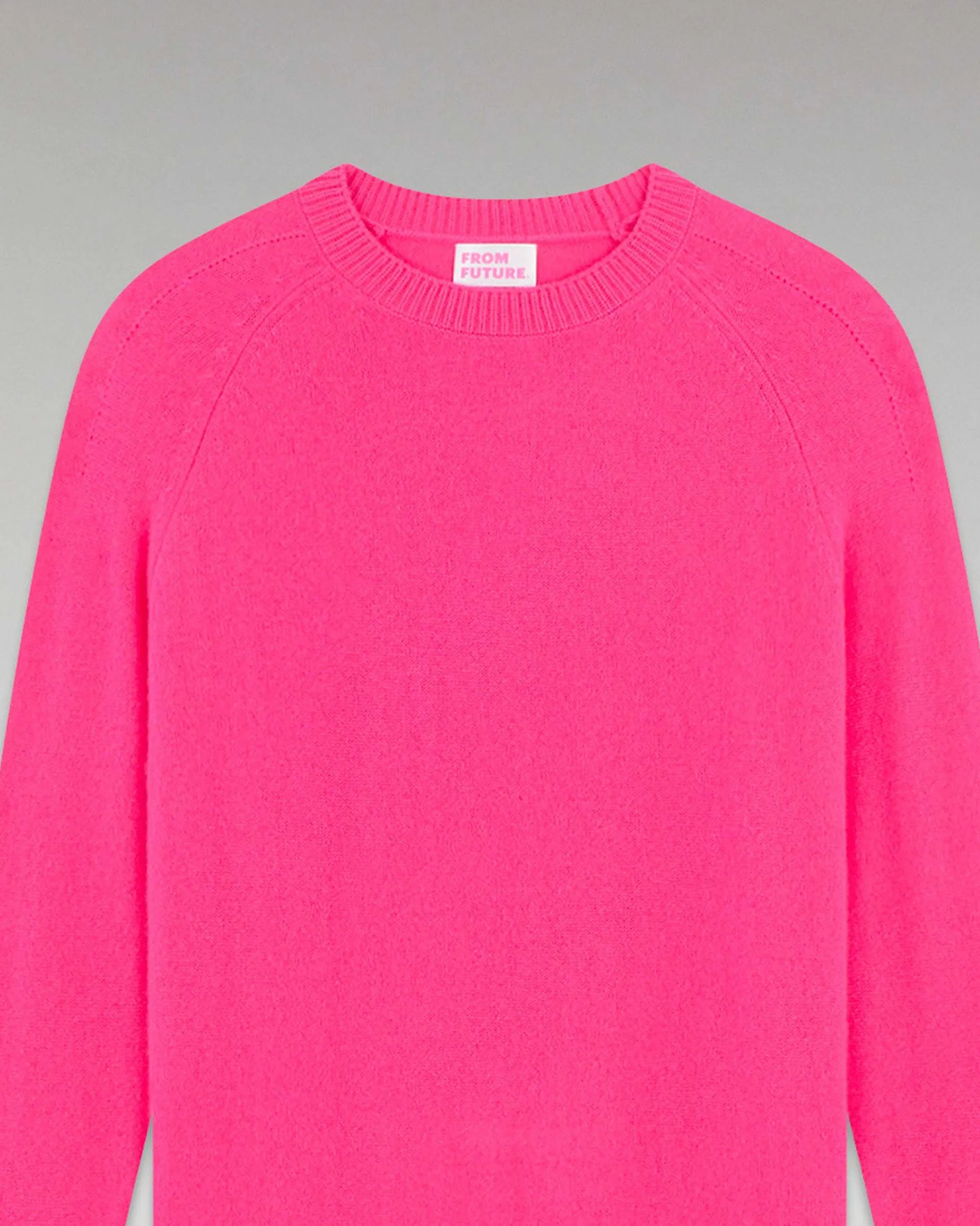 Store FROM FUTURE Pull Col Rond Oversize Leger Winter Fuschia