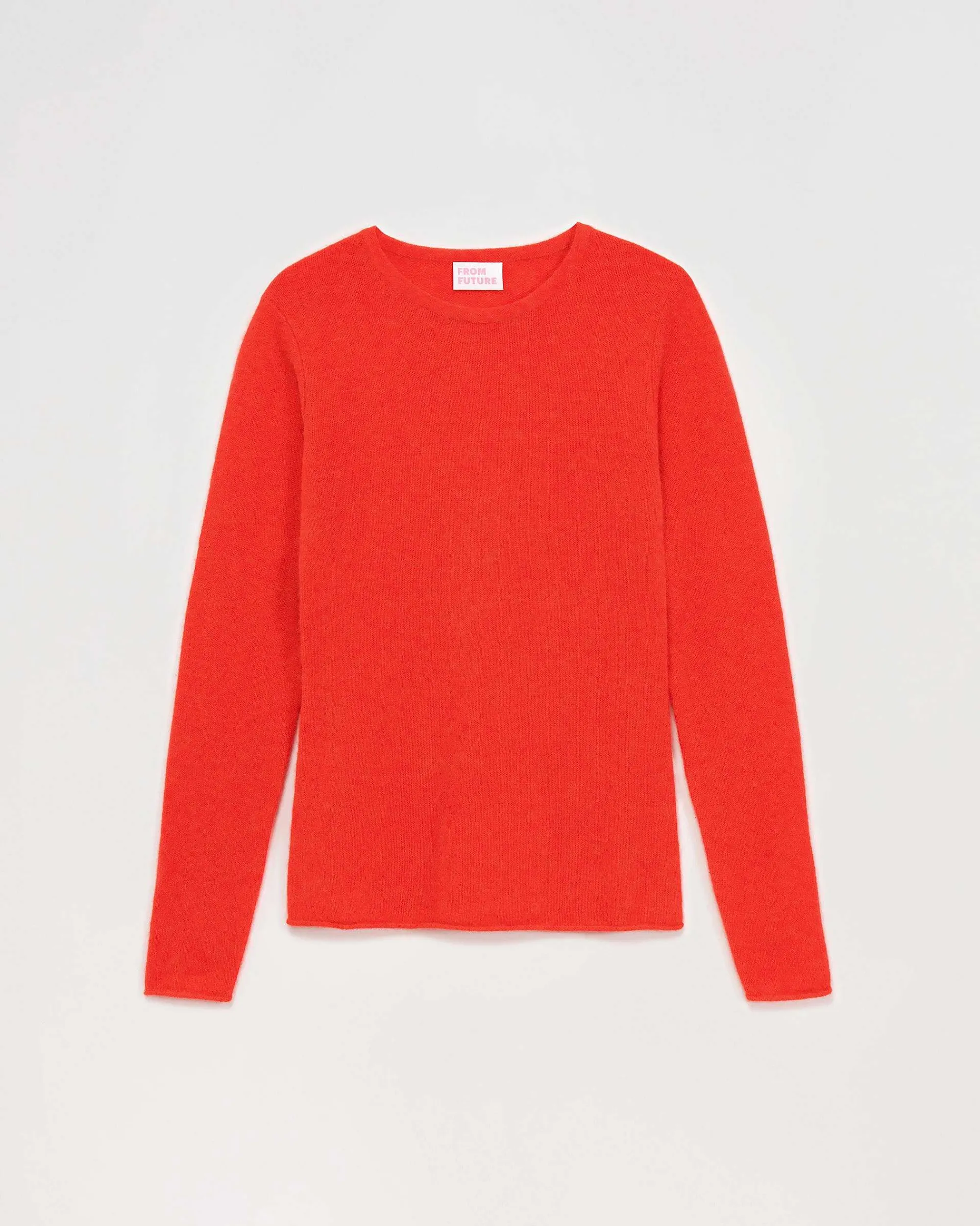 Online FROM FUTURE Pull Col Rond T-Shirt Leger Rouge Vif