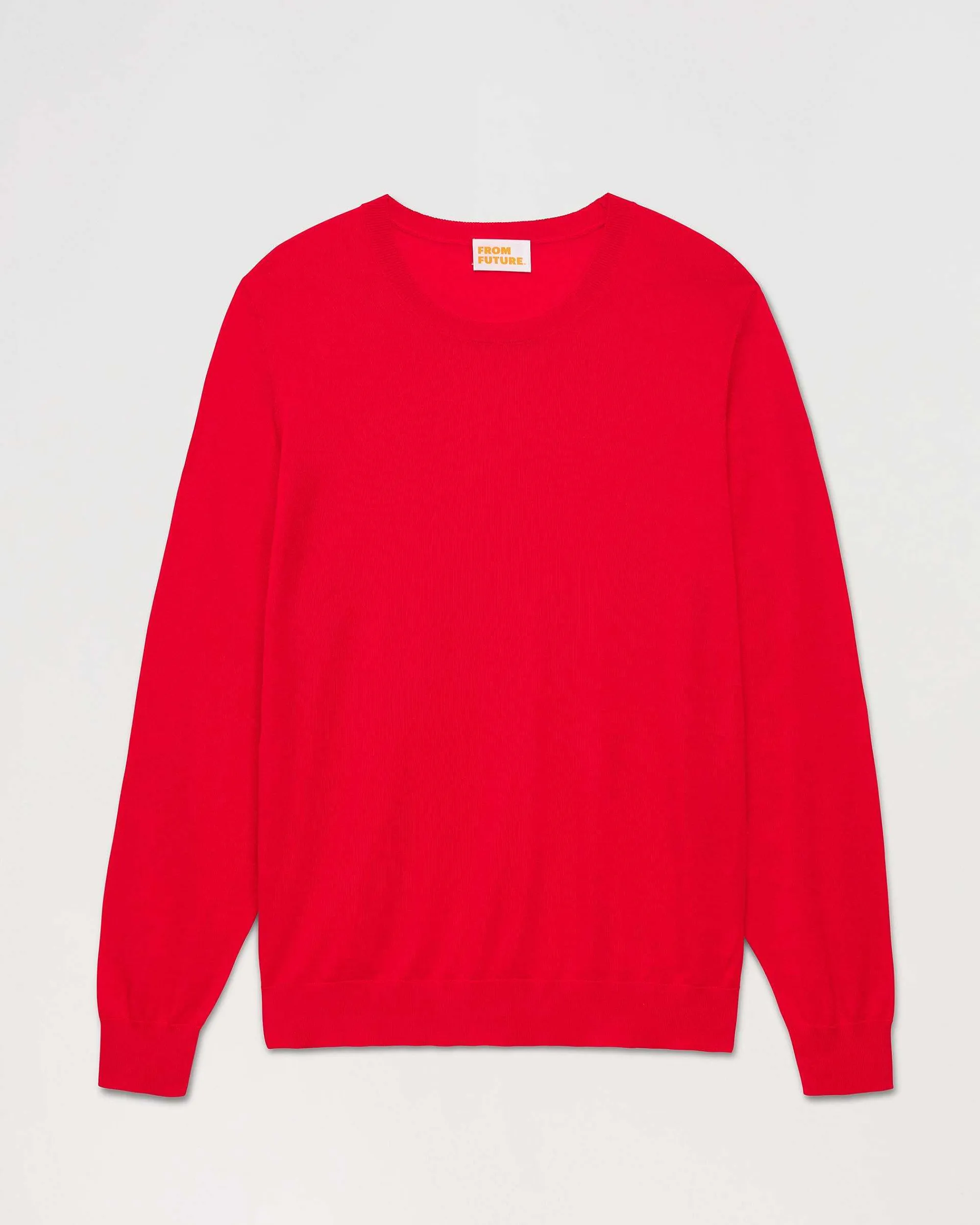 Outlet FROM FUTURE Pull Col Rond Uni Rouge Vif