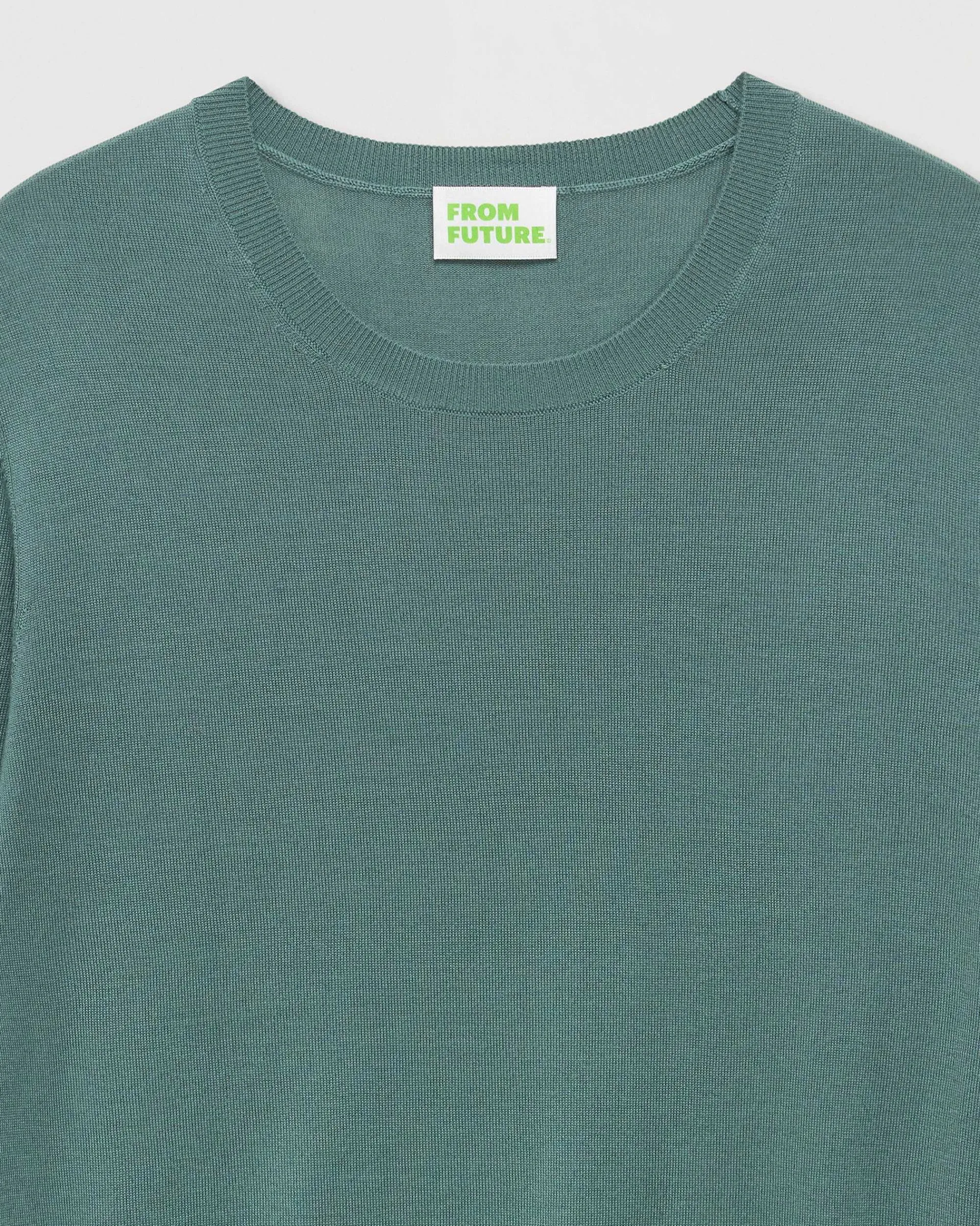 Flash Sale FROM FUTURE Pull Col Rond Uni Washed Green