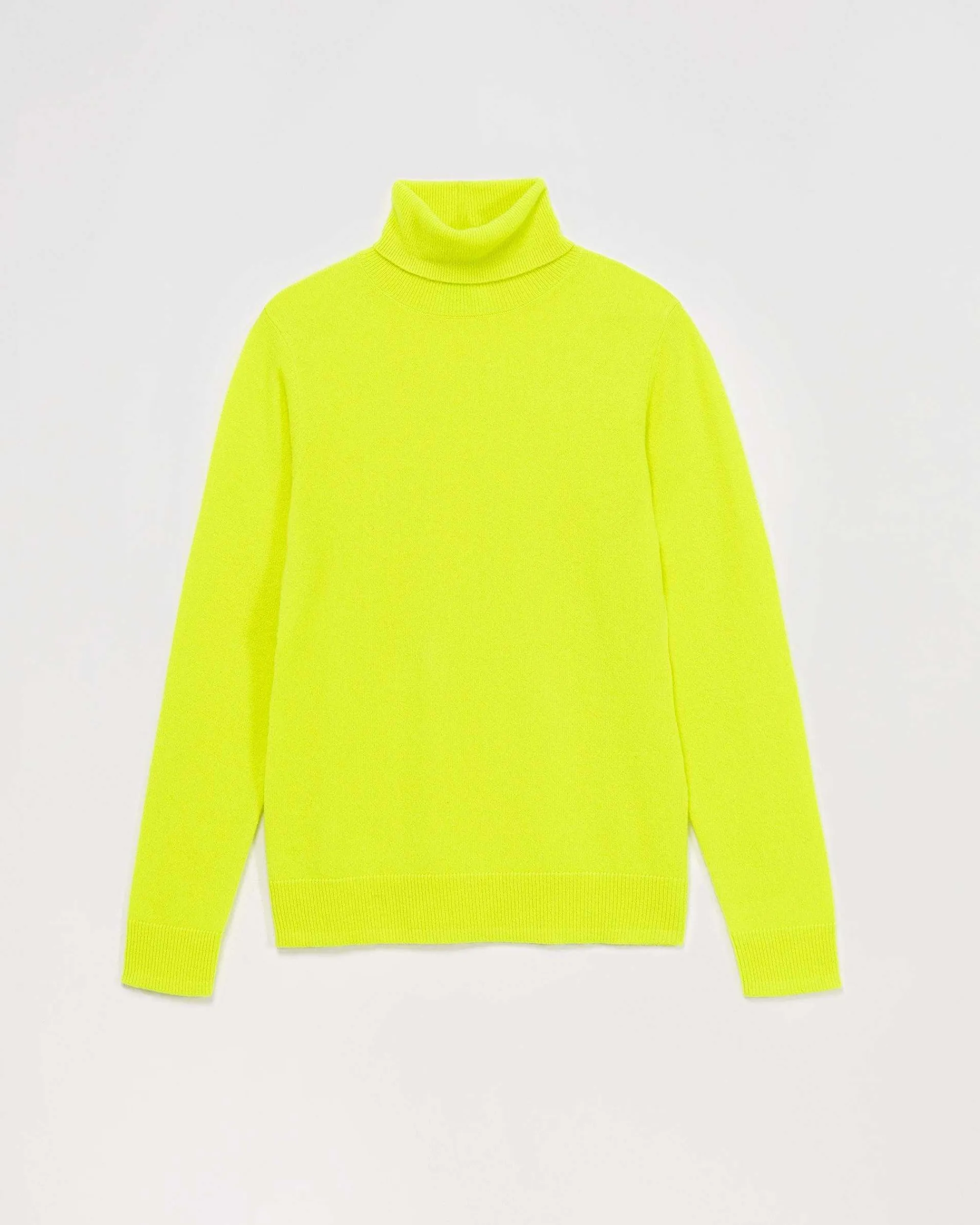 Flash Sale FROM FUTURE Pull Col Roule Basique Jaune Fluo