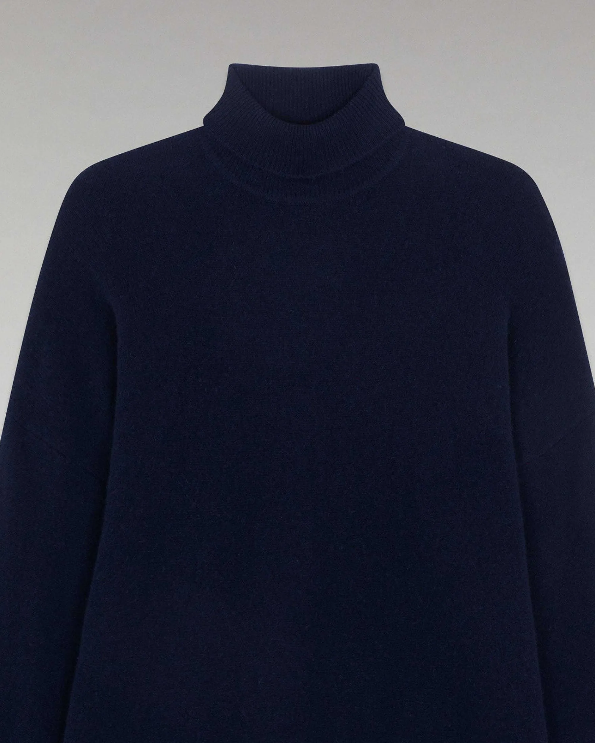 Hot FROM FUTURE Pull Col Roule Oversize Leger Navy