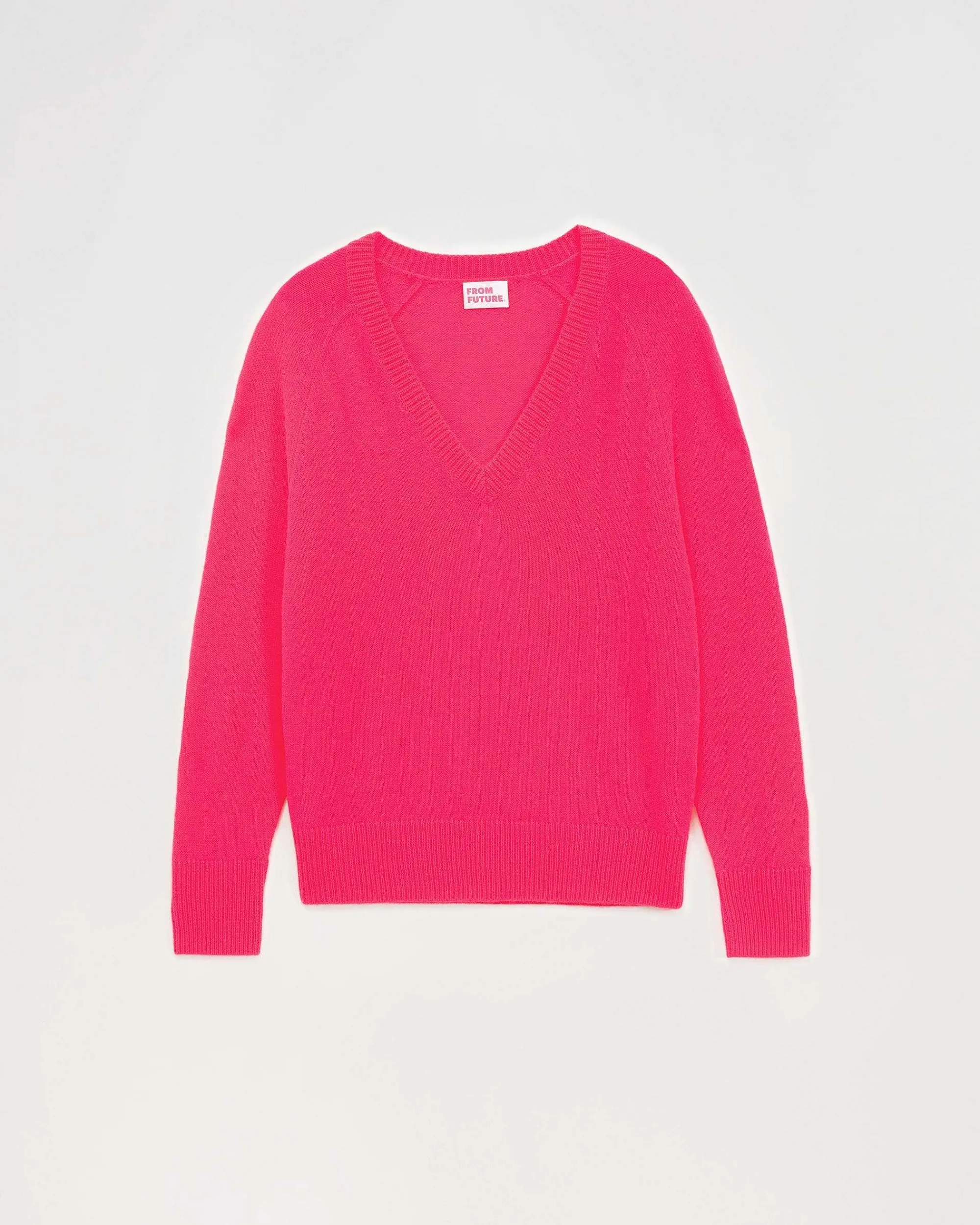 Hot FROM FUTURE Pull Col V Oversize Leger Winter Fuschia