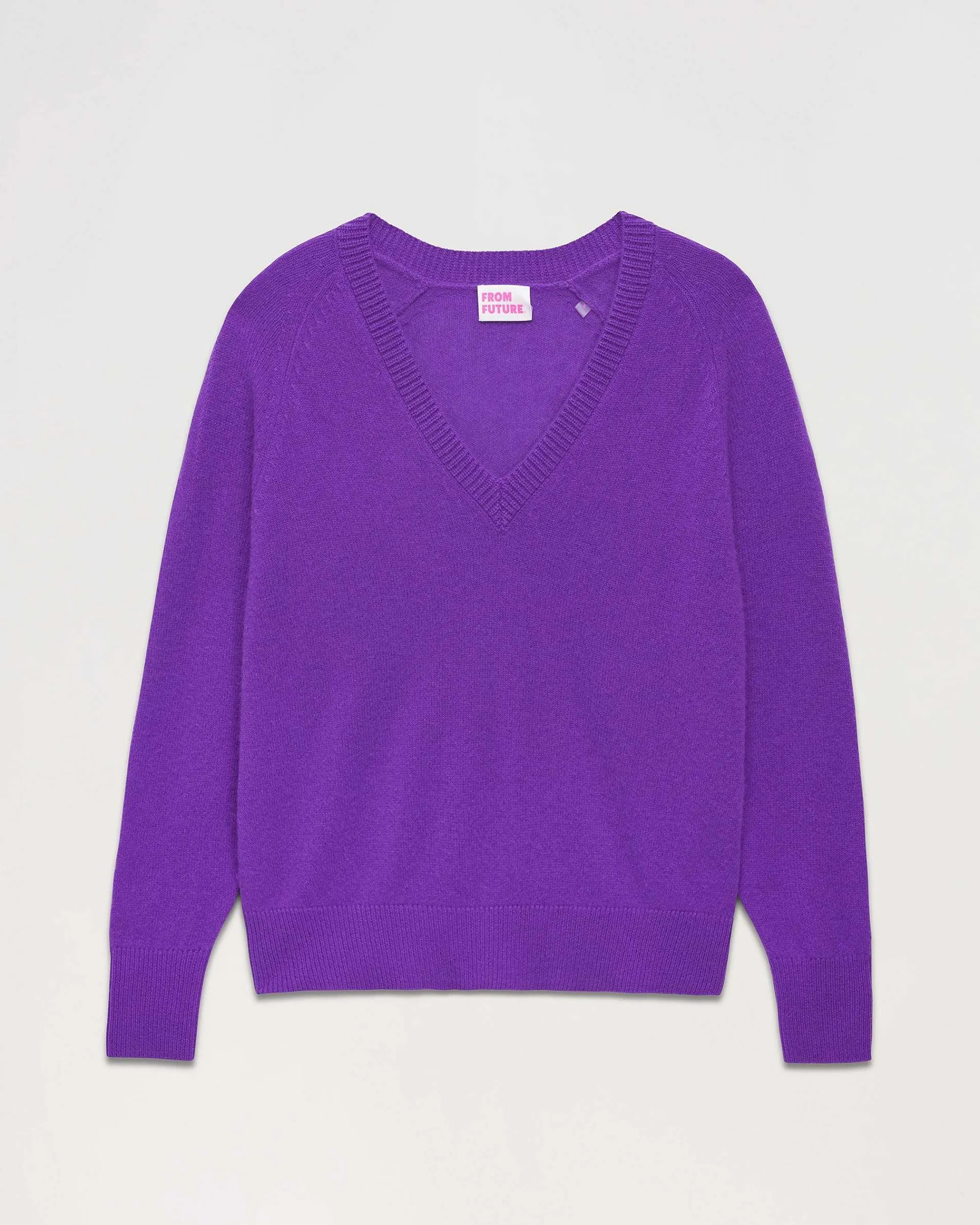 Clearance FROM FUTURE Pull Col V Oversize Leger Violet Fluo