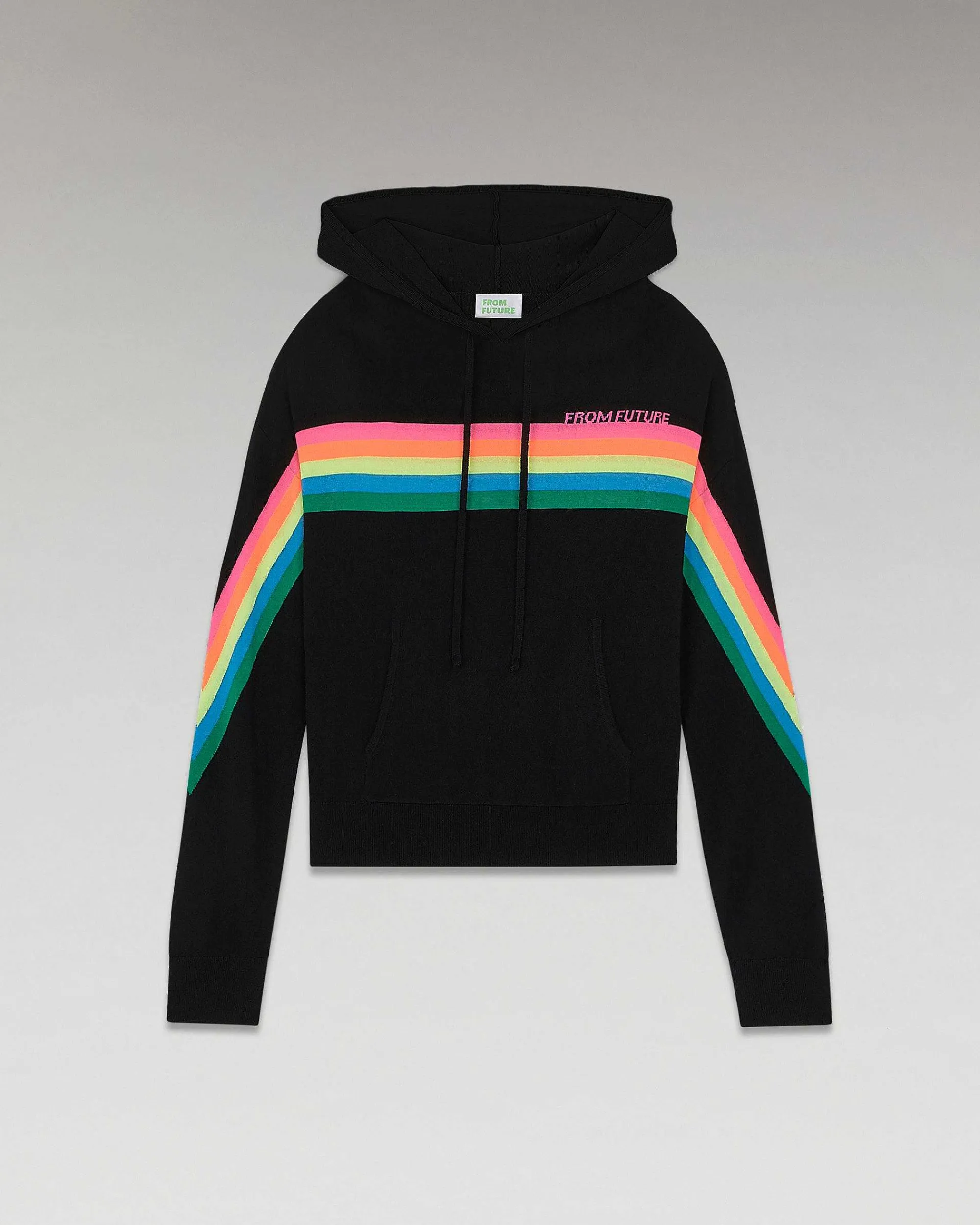 Best Sale FROM FUTURE Pull Hoodie Bandes Multico Noir