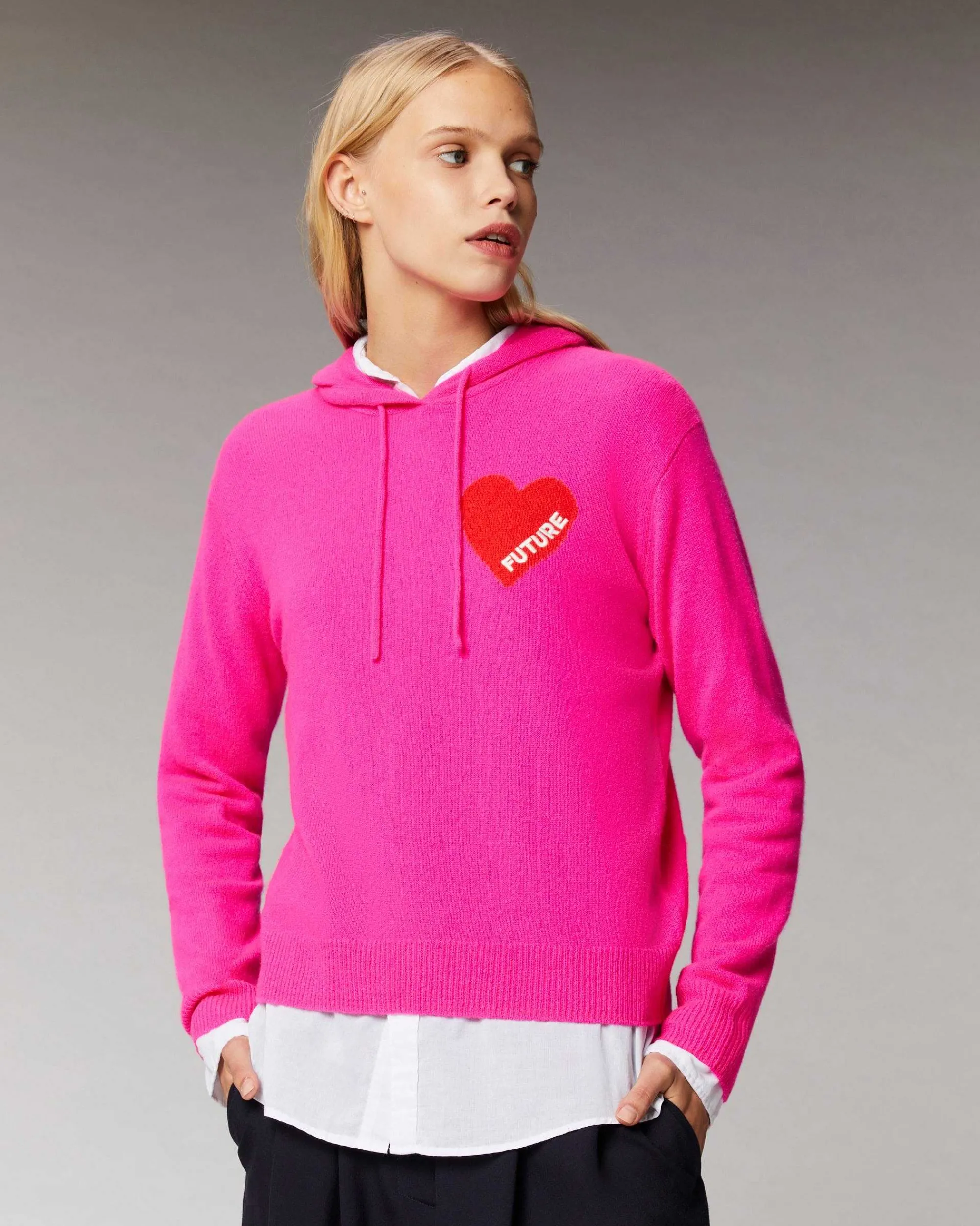 Online FROM FUTURE Pull Hoodie Coeur Leger Flash Pink